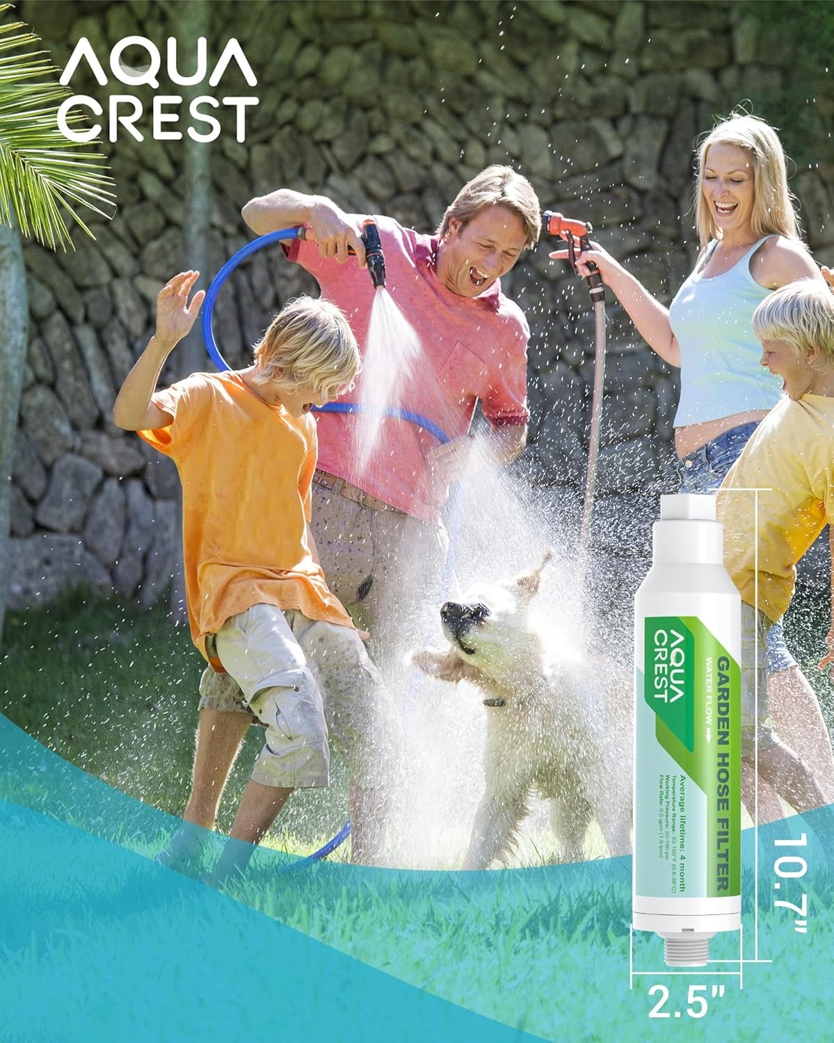 AQUA CREST Garden Hose Water Filter, for Organic Gardening, Farming and Pets(4)