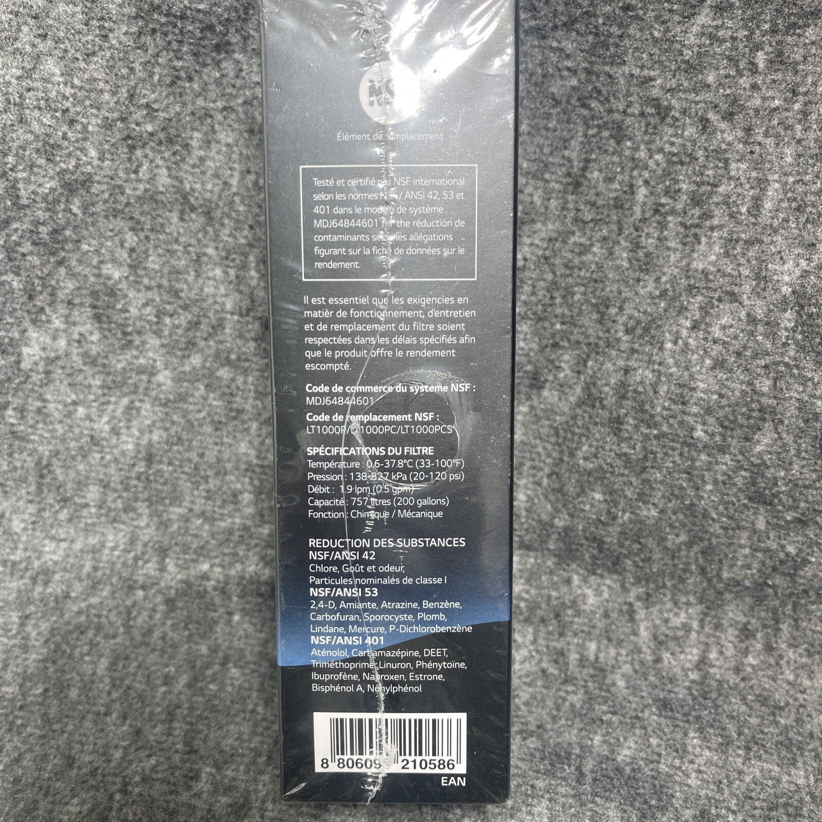 LG LT1000P 6Month / 200Gal Capacity Replacement Refrigerator Water Filter NIB