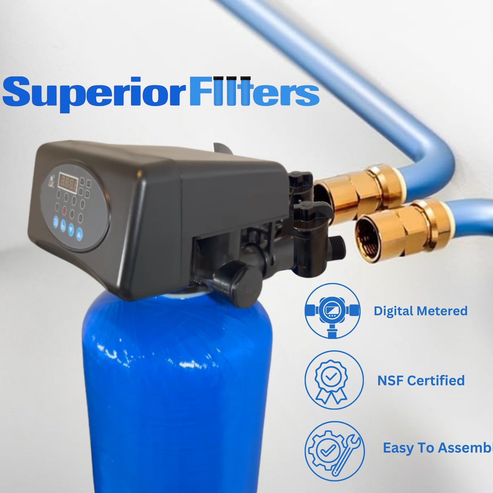 SUPERIOR Whole House Water Softener System – 32-64,000Grains
