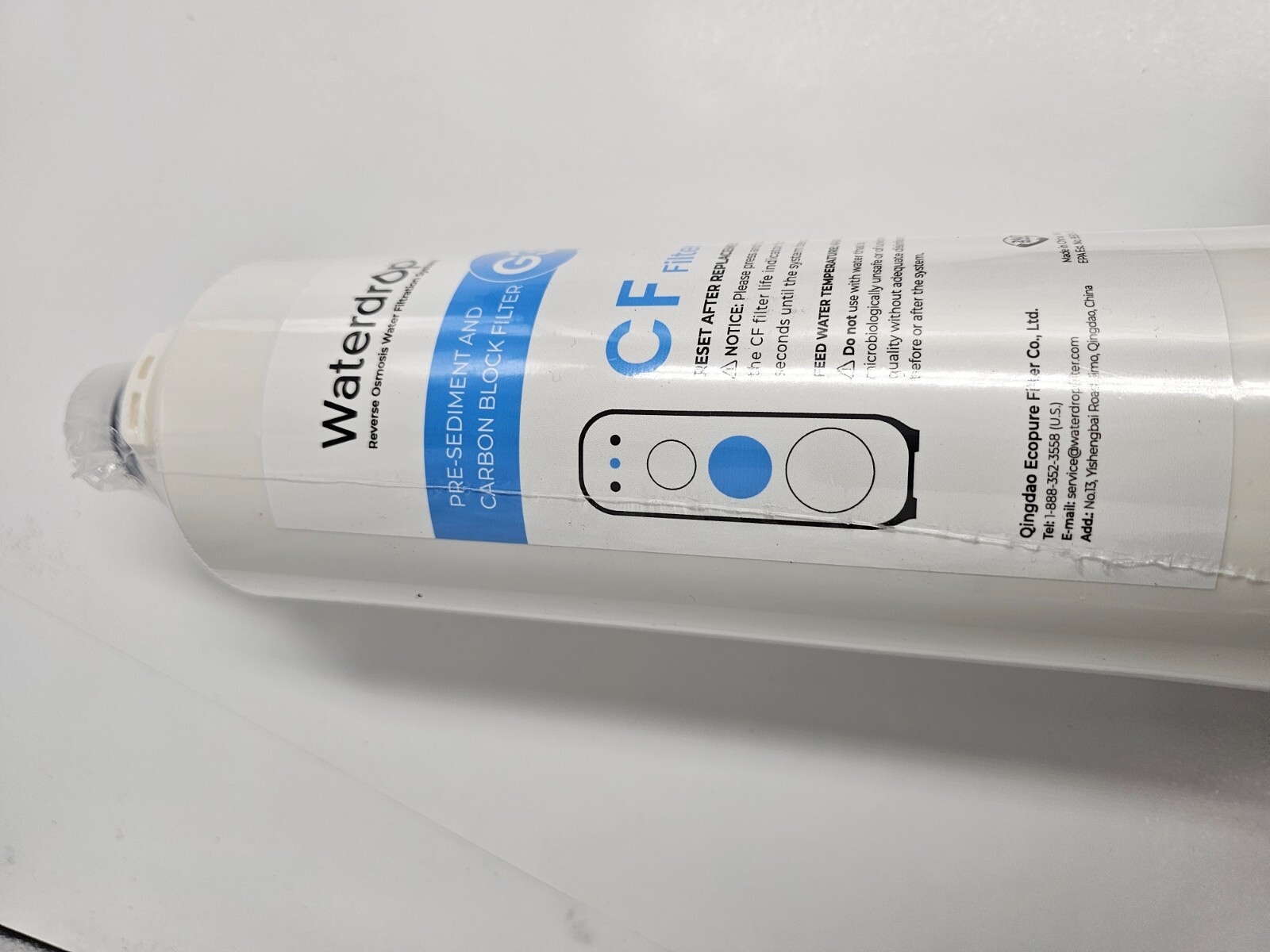 Waterdrop Pre-Sediment & Carbon Block Water Filter B-WD-G3-N1CF CF Filter White