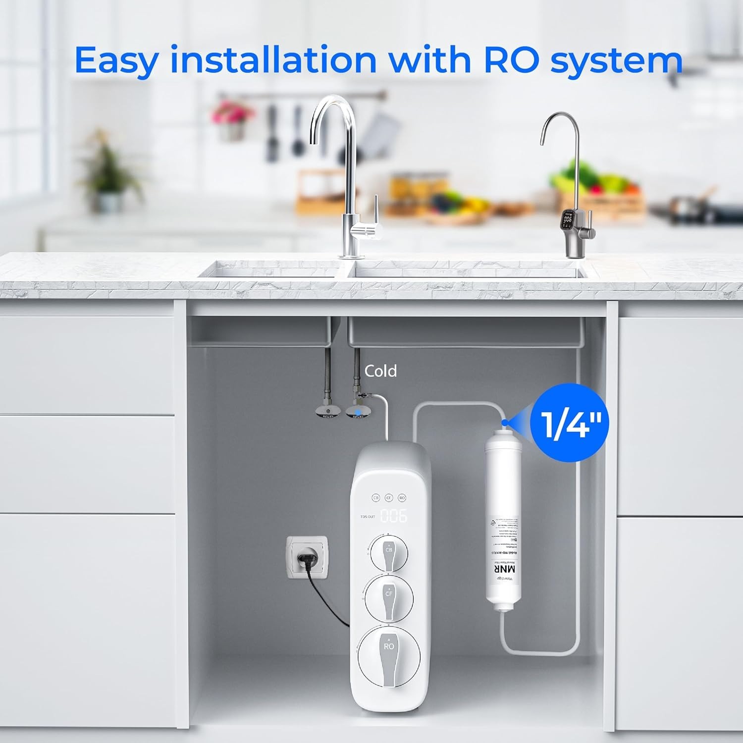 Waterdrop G3P600 Reverse Osmosis System 8-Stage Filtration Extra 2 MNR35 Filter