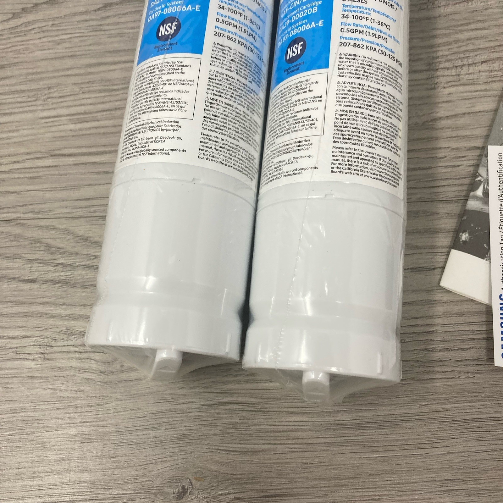 2 Pack Of Samsung HAF-CIN-3P/EXP Ice & Water Refrigerator Filters (Missing 1)