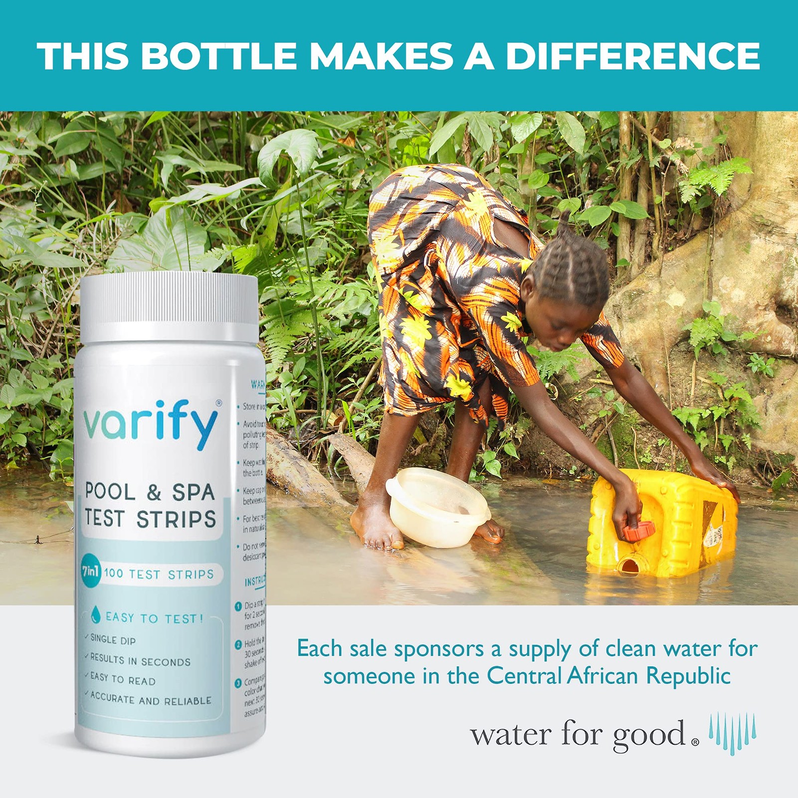 Varify 7 in 1 Pool and Spa Test Strips- Easy to Use Water Testing Kit for…