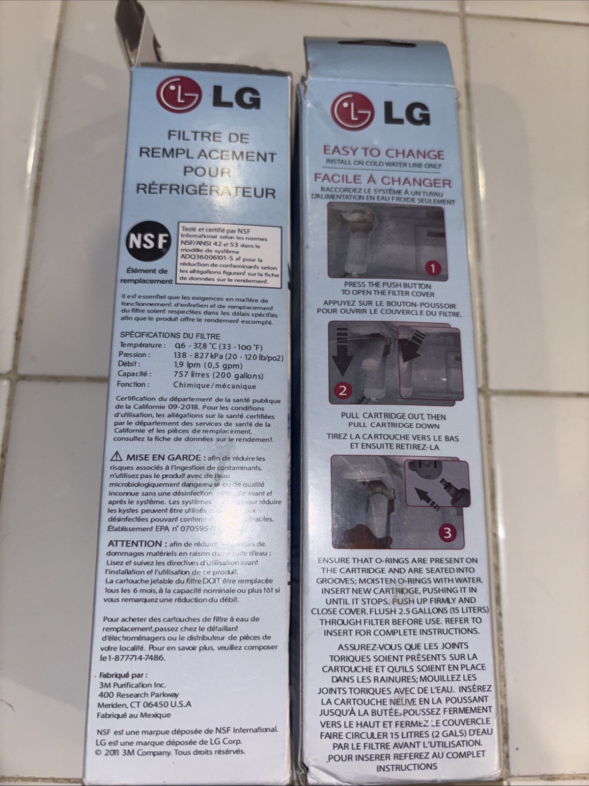 2 NEW LG LT700P Refrigerator Replacement Water Filters