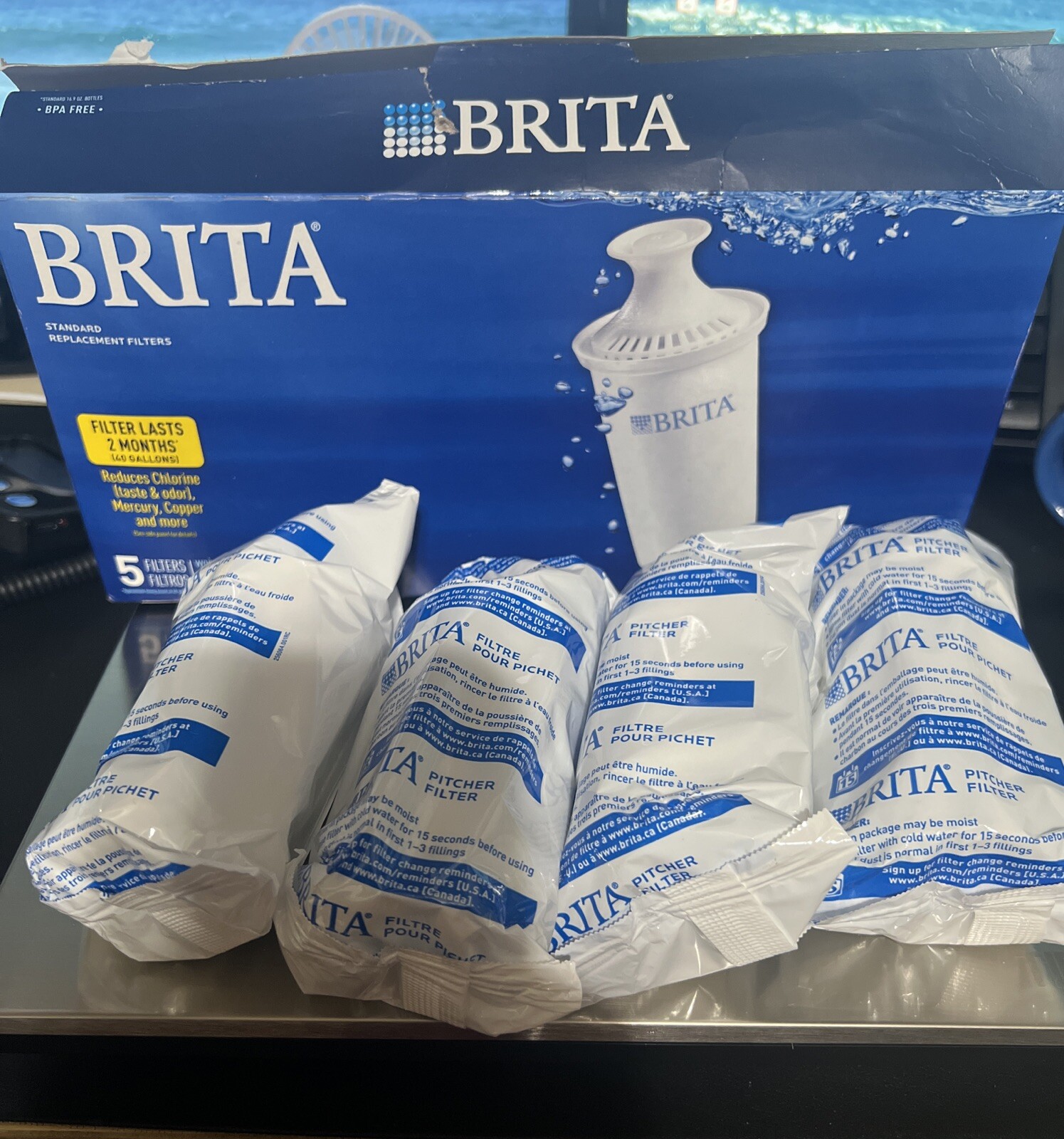 Brita 987554 Pitcher Replacement Filters 5 Pack + 4 New Sealed
