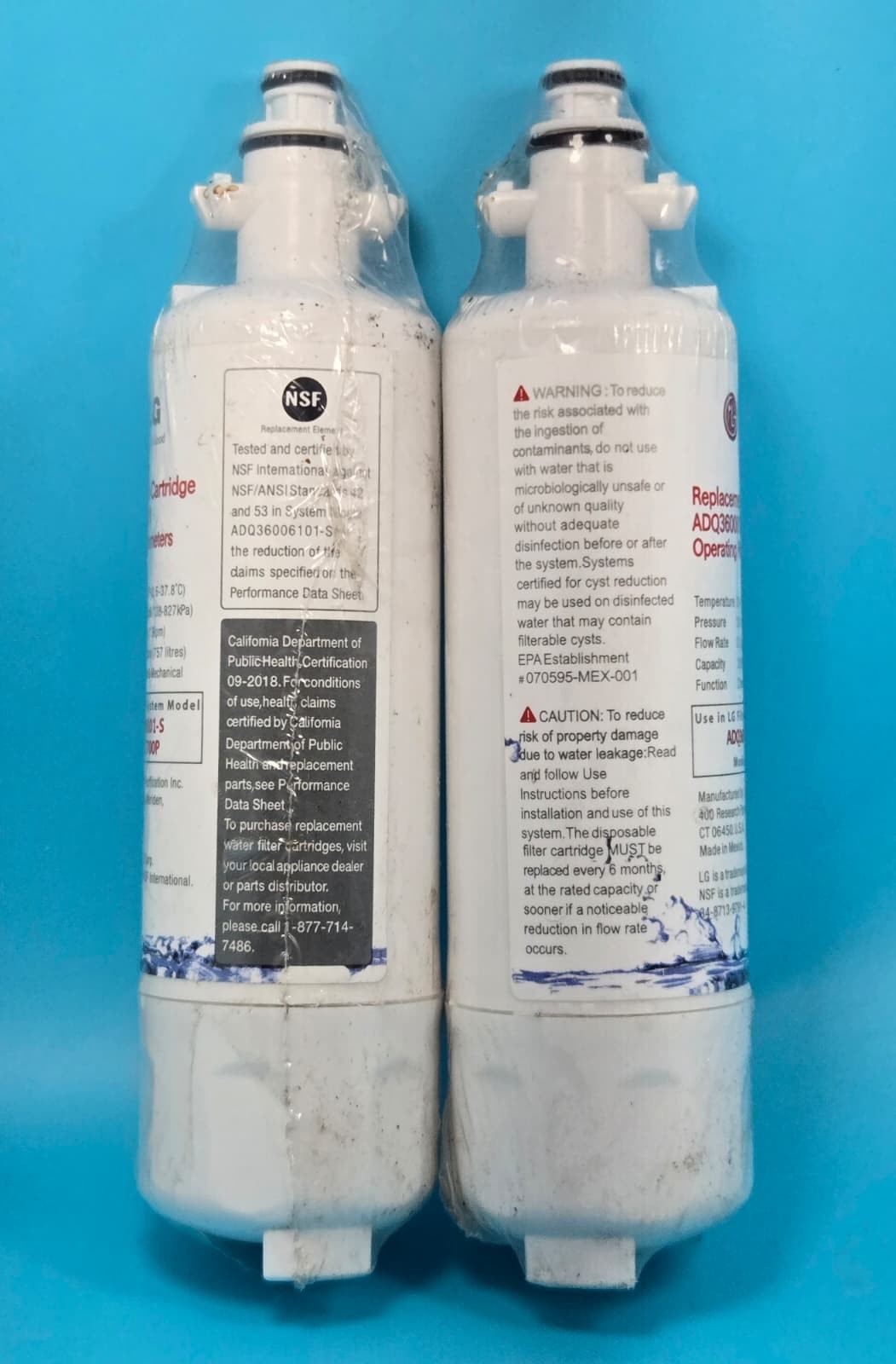 2X Sealed LG LT700P Refrigerator Replacement Water Filter ADQ36006101