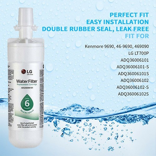 New Sealed LG LT700P Refrigerator Water Filter Replacement ADQ36006101, 1 Pack
