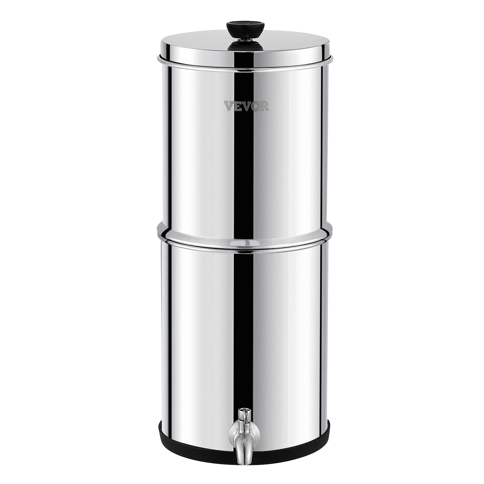 VEVOR 1.5G Gravity-fed Water Filter Countertop System Stainless Steel 2 Filters