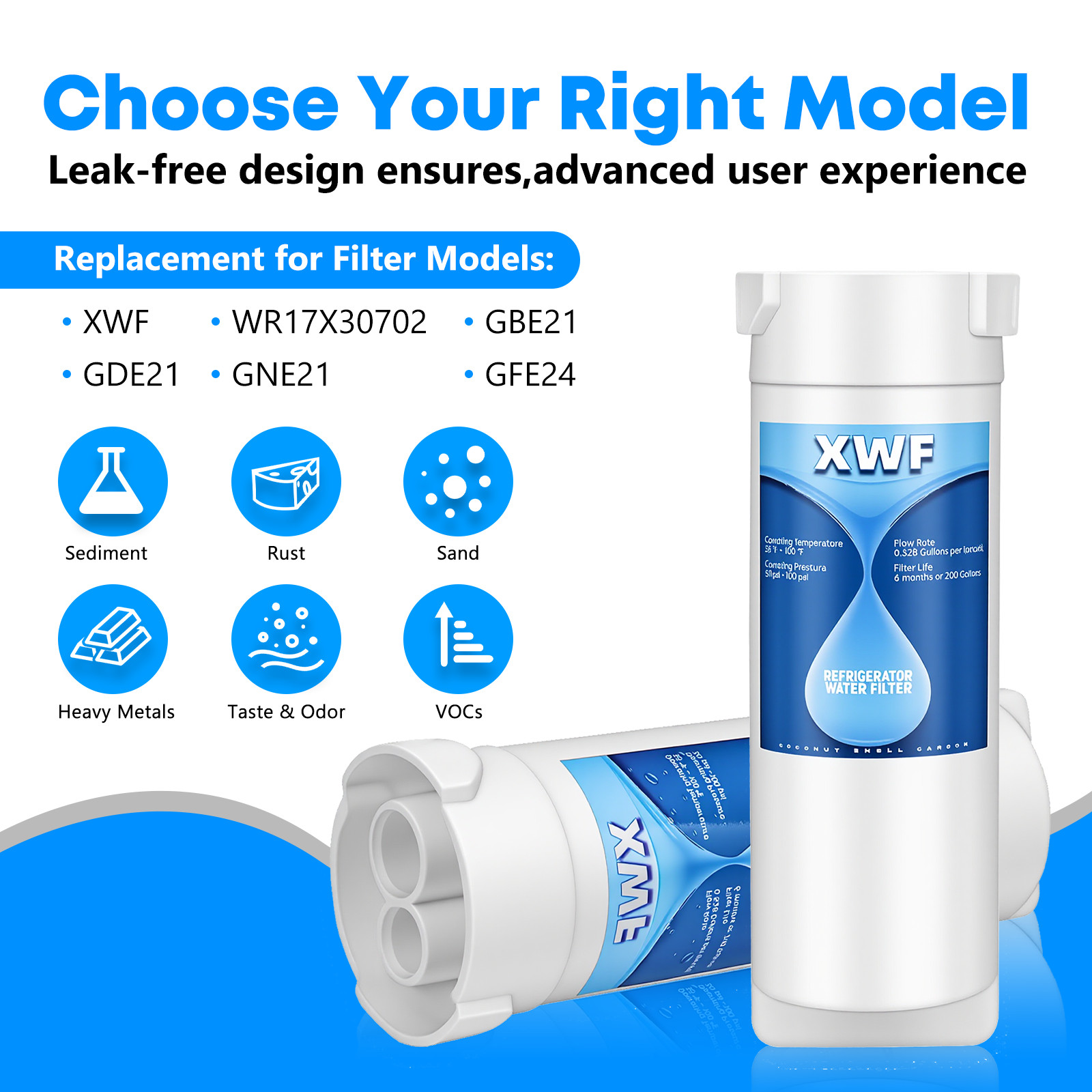 4 Pack GE XWF Replacement XWF GNE27 Appliances Refrigerator Water Filter