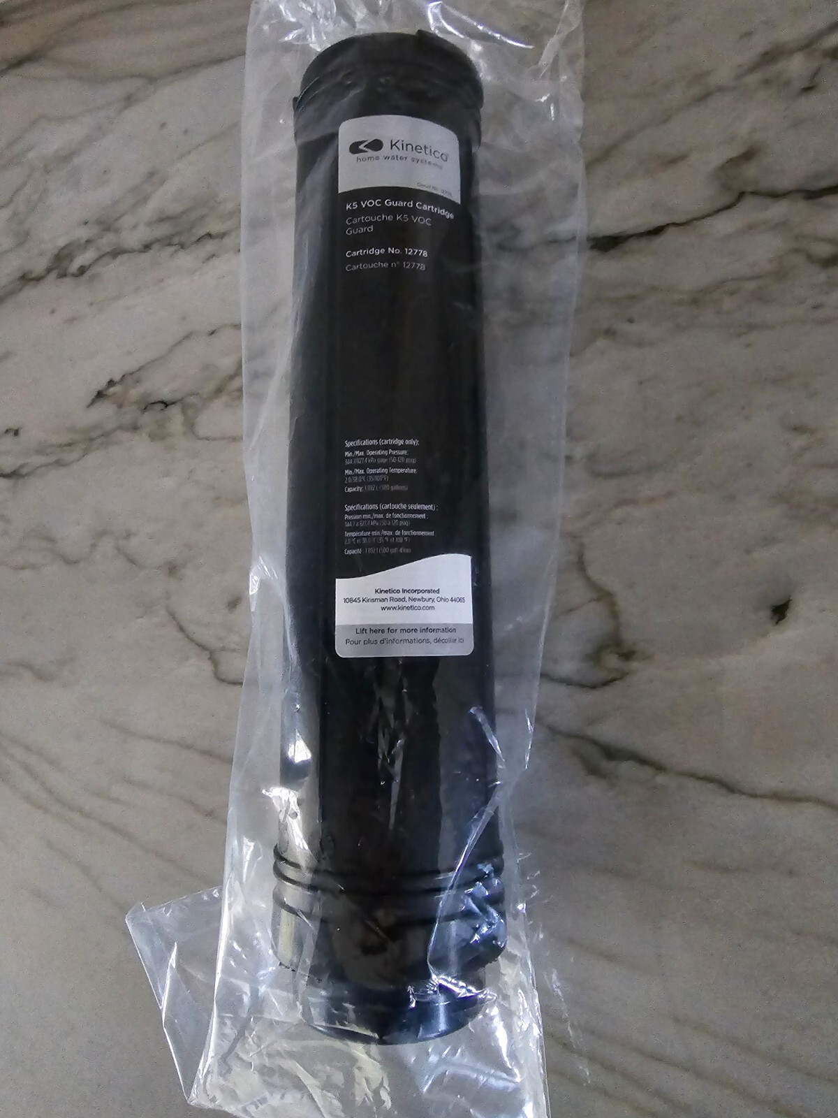 Kinetico 12778 K5 VOC Guard Cartridge Water Filter Silver