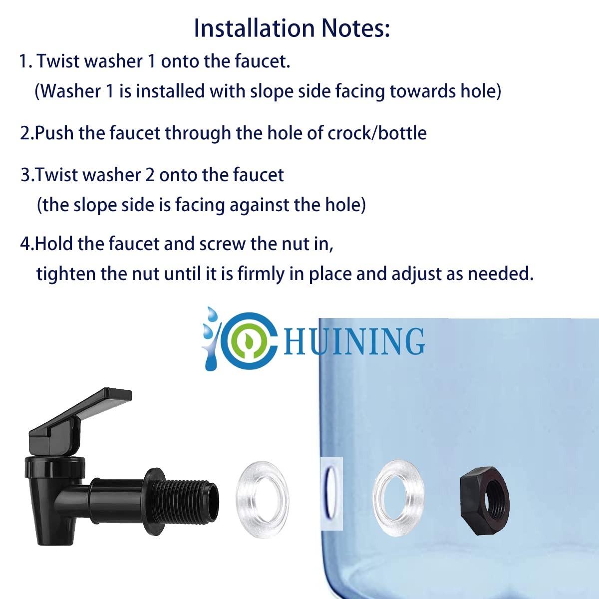 Water Spigot,BPA Free Plastic Spigot, Universal Replacement Faucet for 5…