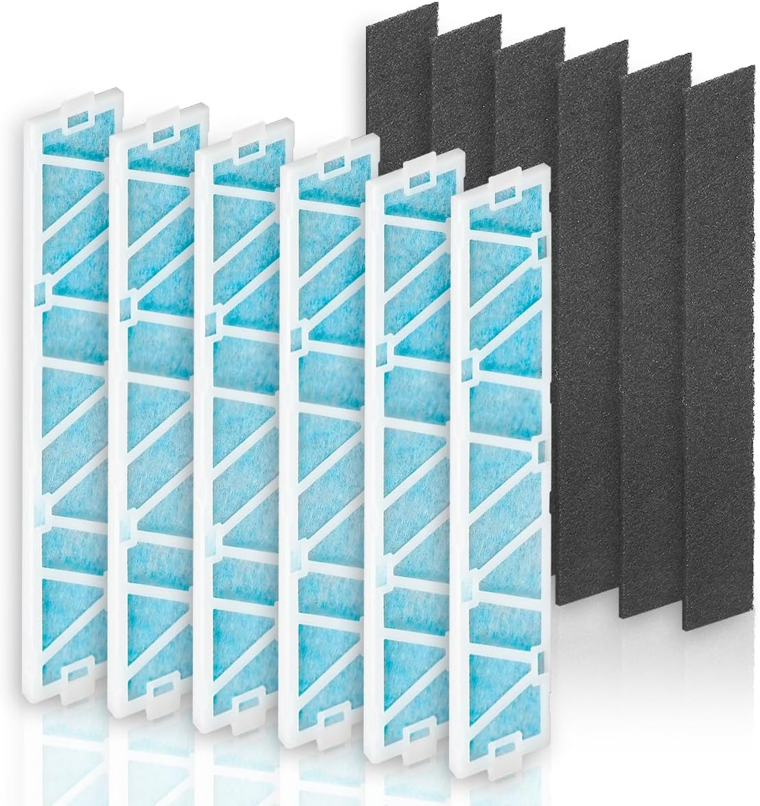 6-Pack MAC-408FT-E Replacement Filter and 6-Pack Carbon Filter Compatible with M