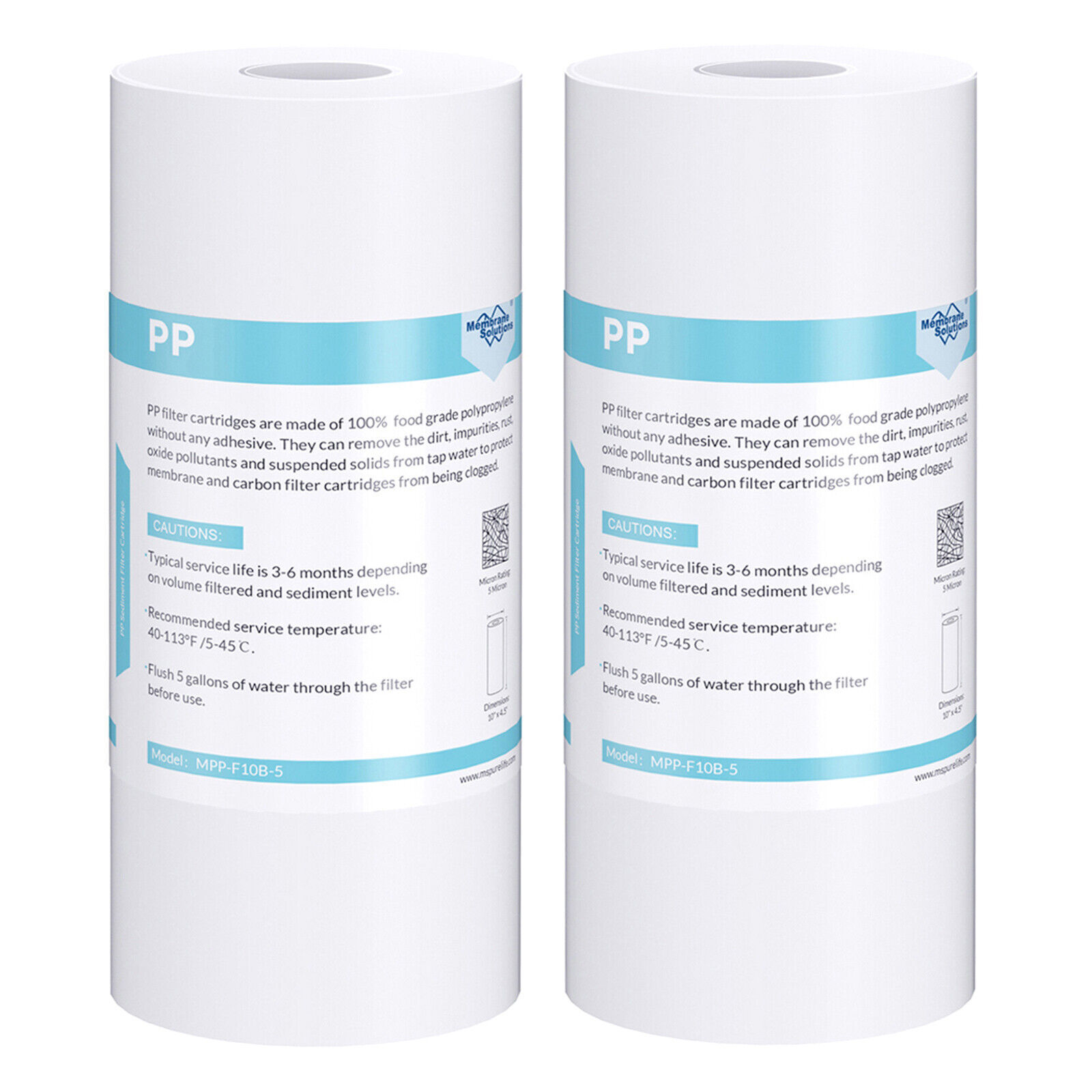 10 Inch Clear Whole House Water Filter Housing &2p 10″ x4.5″ Sediment Filtration