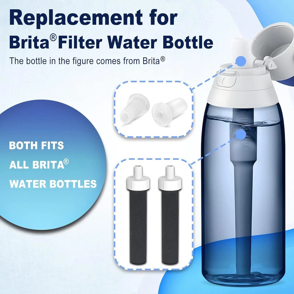 2In1 Brita Water Bottle Filter & Mouthpiece Replacement, Brita Replacement Parts