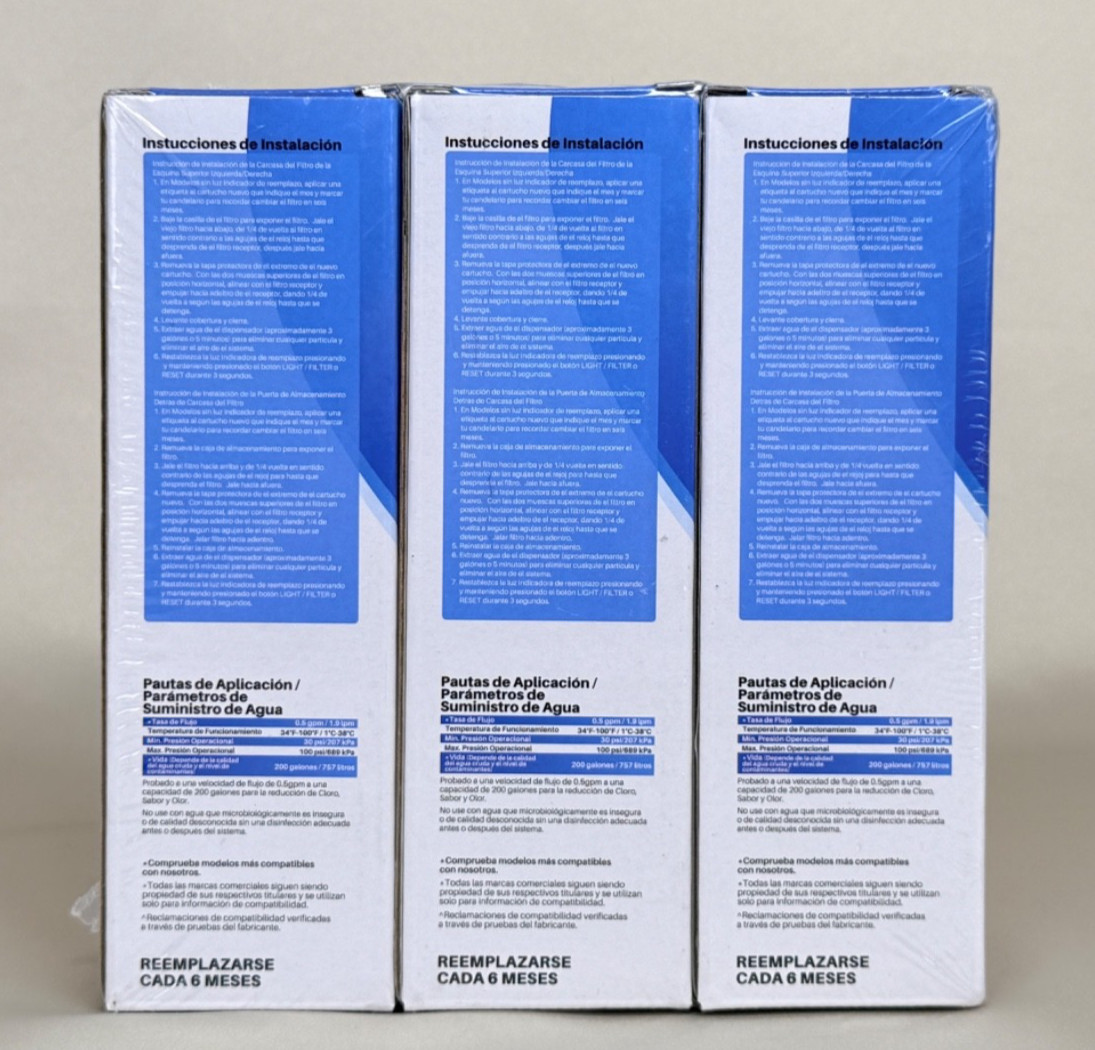 Icepure RWF4700AB Refrigerator Water Filter and Carbon Air Filter 3 Pack