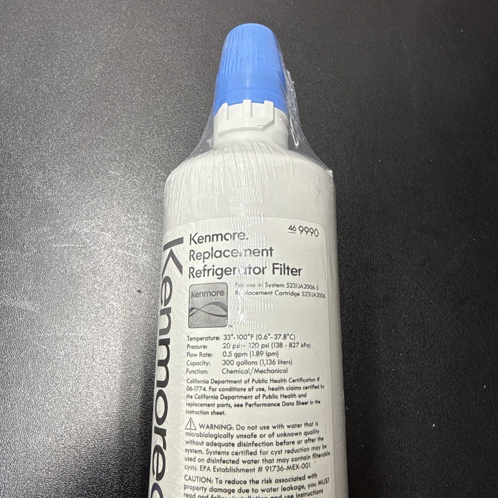 1 PACK Kenmore 9990 46-9990 Replacement Refrigerator Water Filter