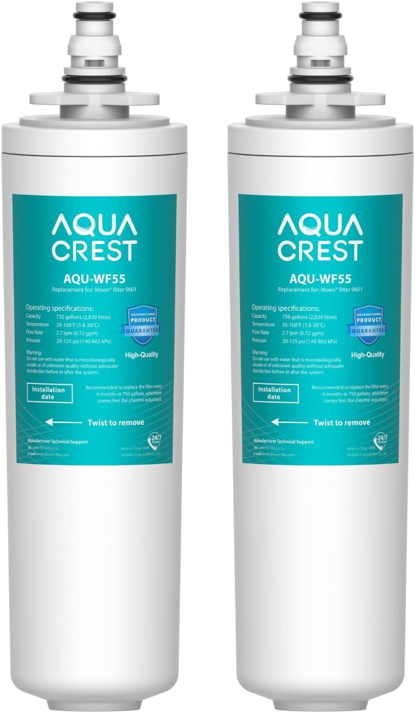 AQUACREST 9601 Water Filter, Replacement for Moen 9601 ChoiceFlo 9600,9602, 9500