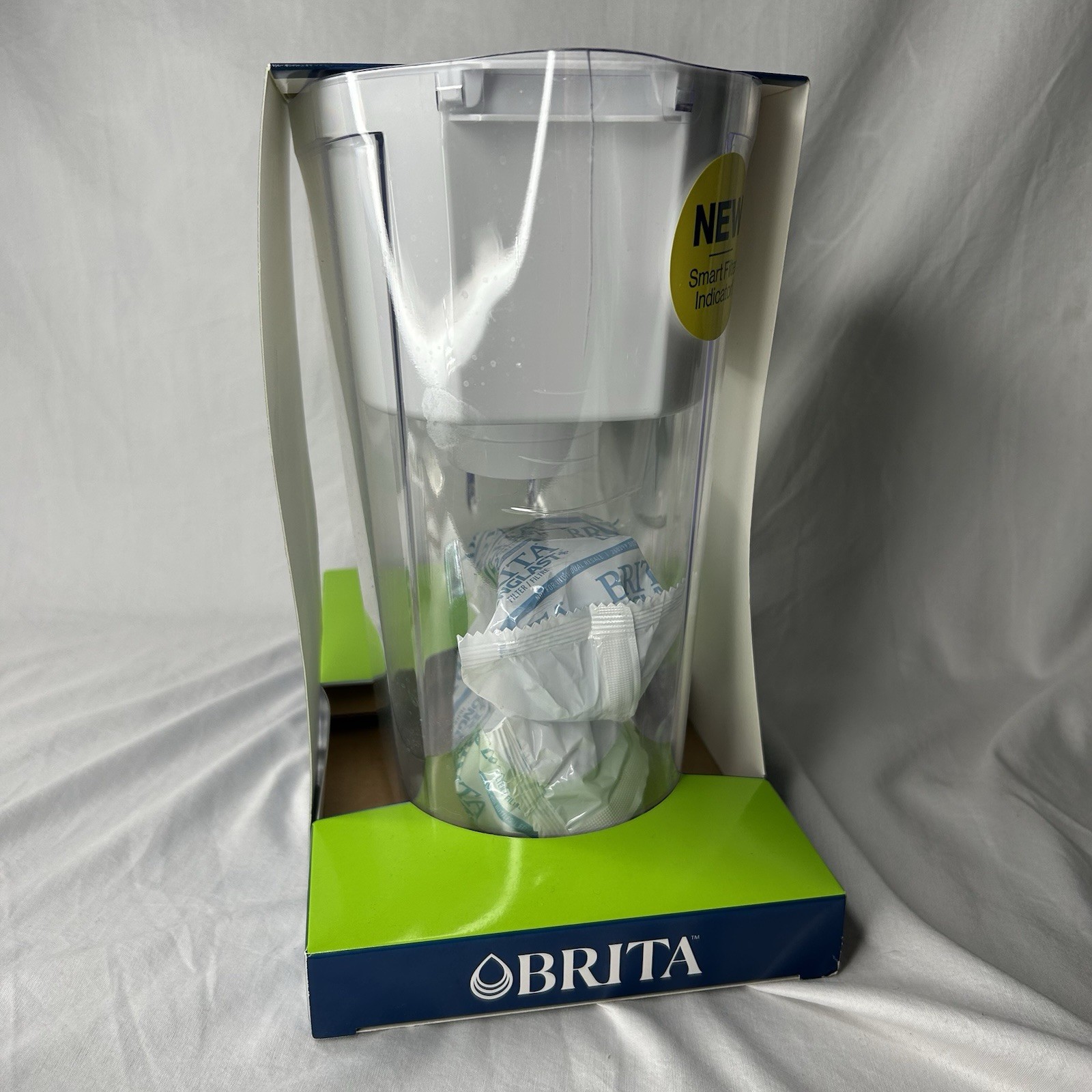 Brita Large 10 Cup Water Pitcher + 2 Elite LongLast+ Filters Last 6 Months Each