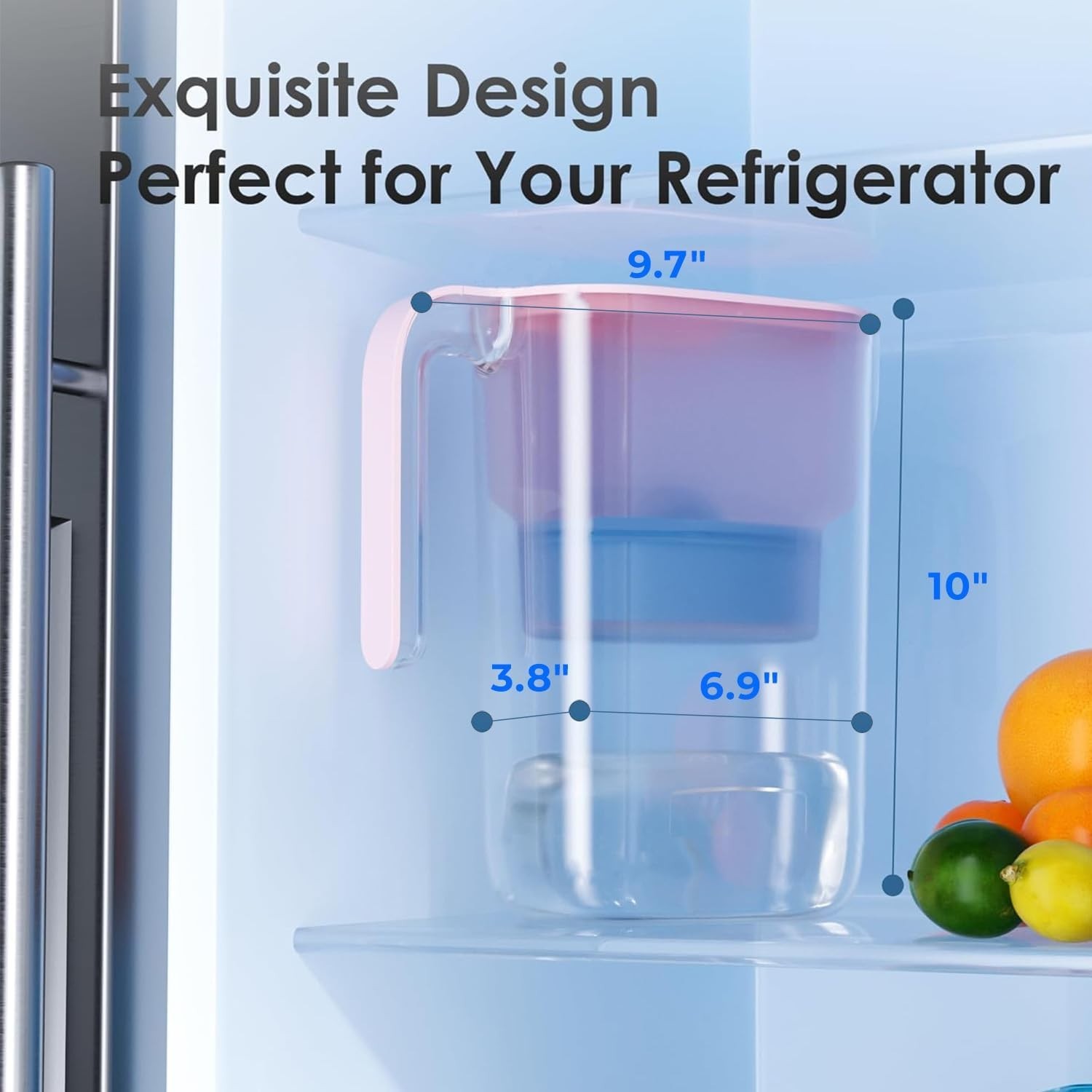 100-Gallon Alkaline Water Pitcher with Smart Indicator & 6-Stage Filter