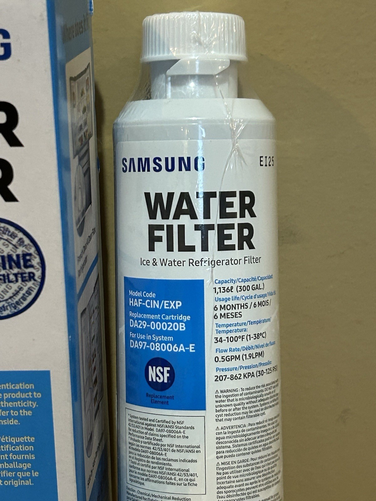 1 PACK New Genuine Samsung DA29-00020B HAF-CIN/EXP Refrigerator Water Filter US