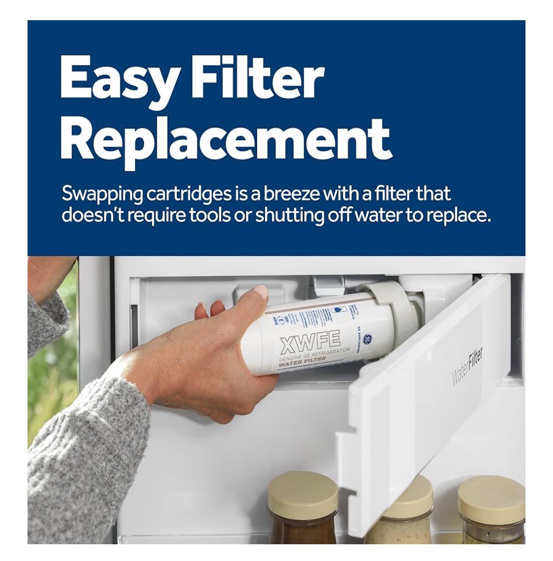 GE XWFE Refrigerator Water Filter, Genuine Filter. Without the chip.New