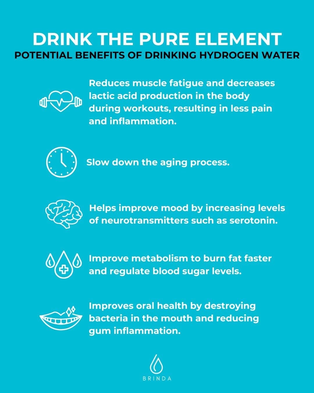 BRINDA | Hydrogen Water Bottle Generator | Water Ionizer | Capacity of 17 oz