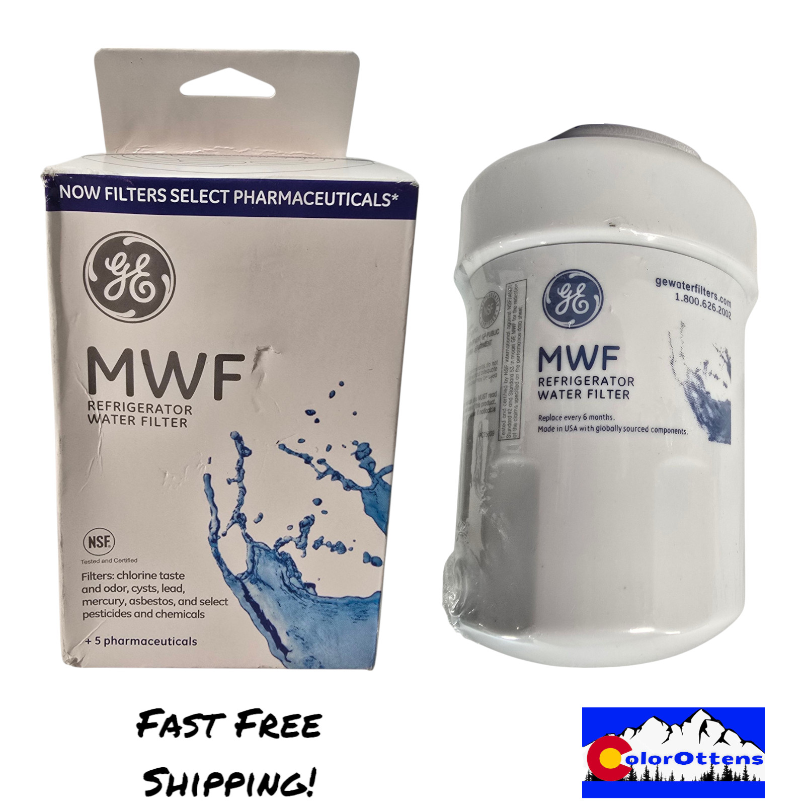1 Pack Genuine GE Appliances MWF 46-991 Smartwater Refrigerator Water Filter