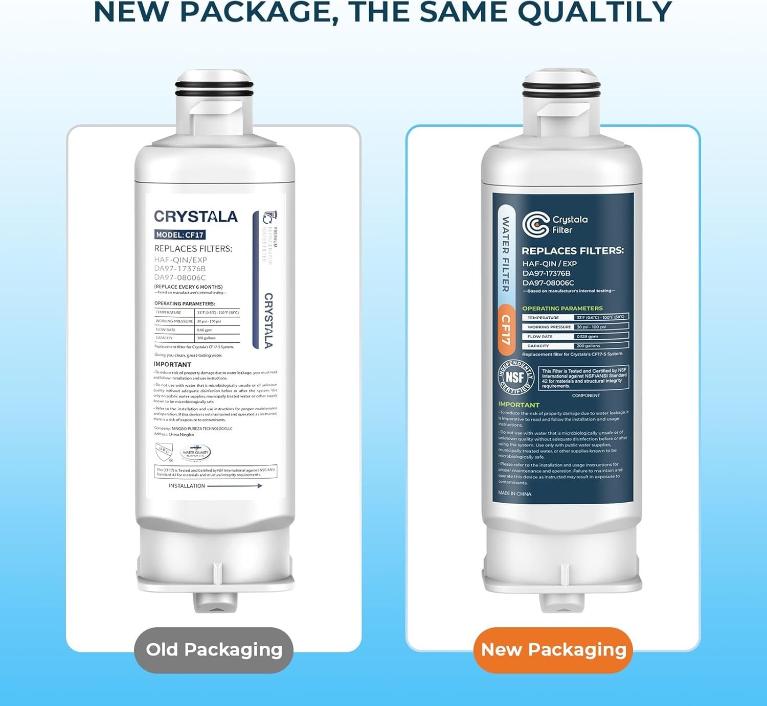 Samsung HAF-QIN Refrigerator Water Filter DA97-17376B CF17 3 Pack
