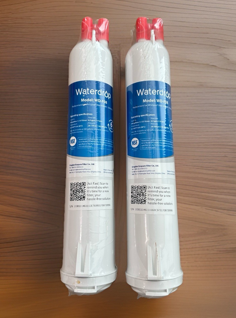 *Lot of 2* WaterDrop WD-F08 Replacement Refrigerator Water Filter New (Sealed)