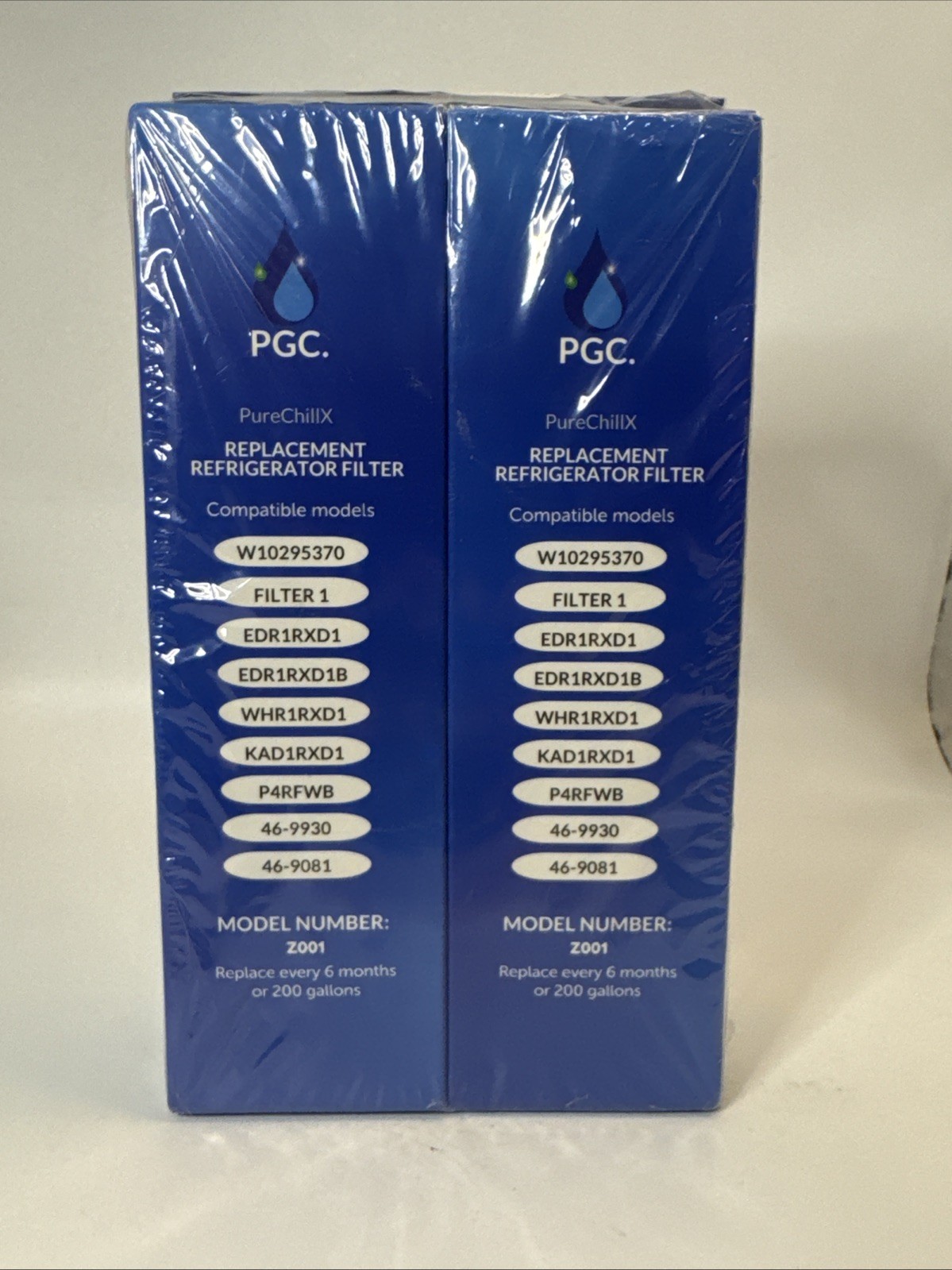 2 Pck Fridge Filter -,W10295370A – EDR1RXD1 – WHR1RXD1 – PGC MODEL Z001