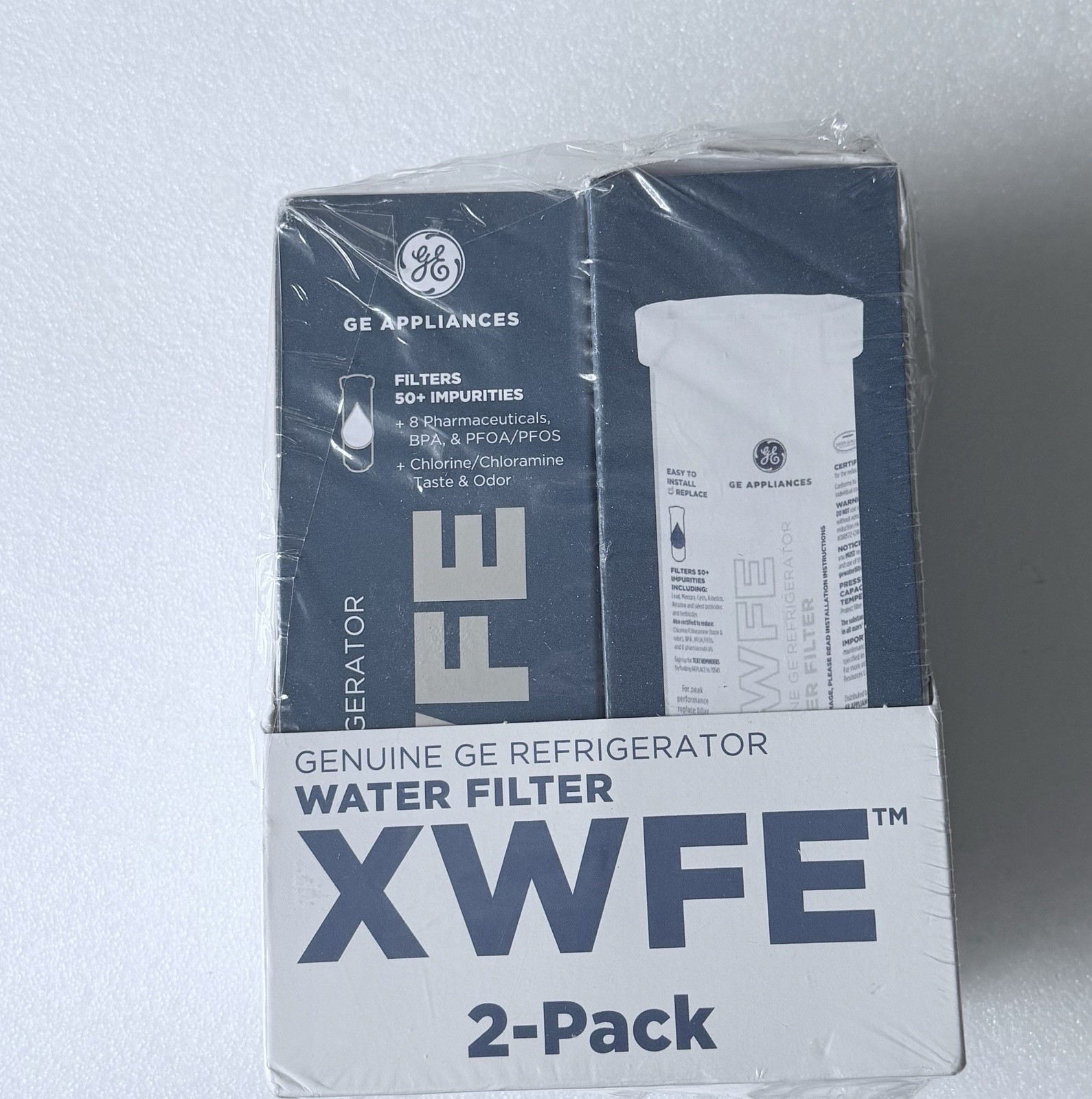 Genuine GE XWFE Refrigerator Water Filter PACK OF 2 New & Sealed Retail $110