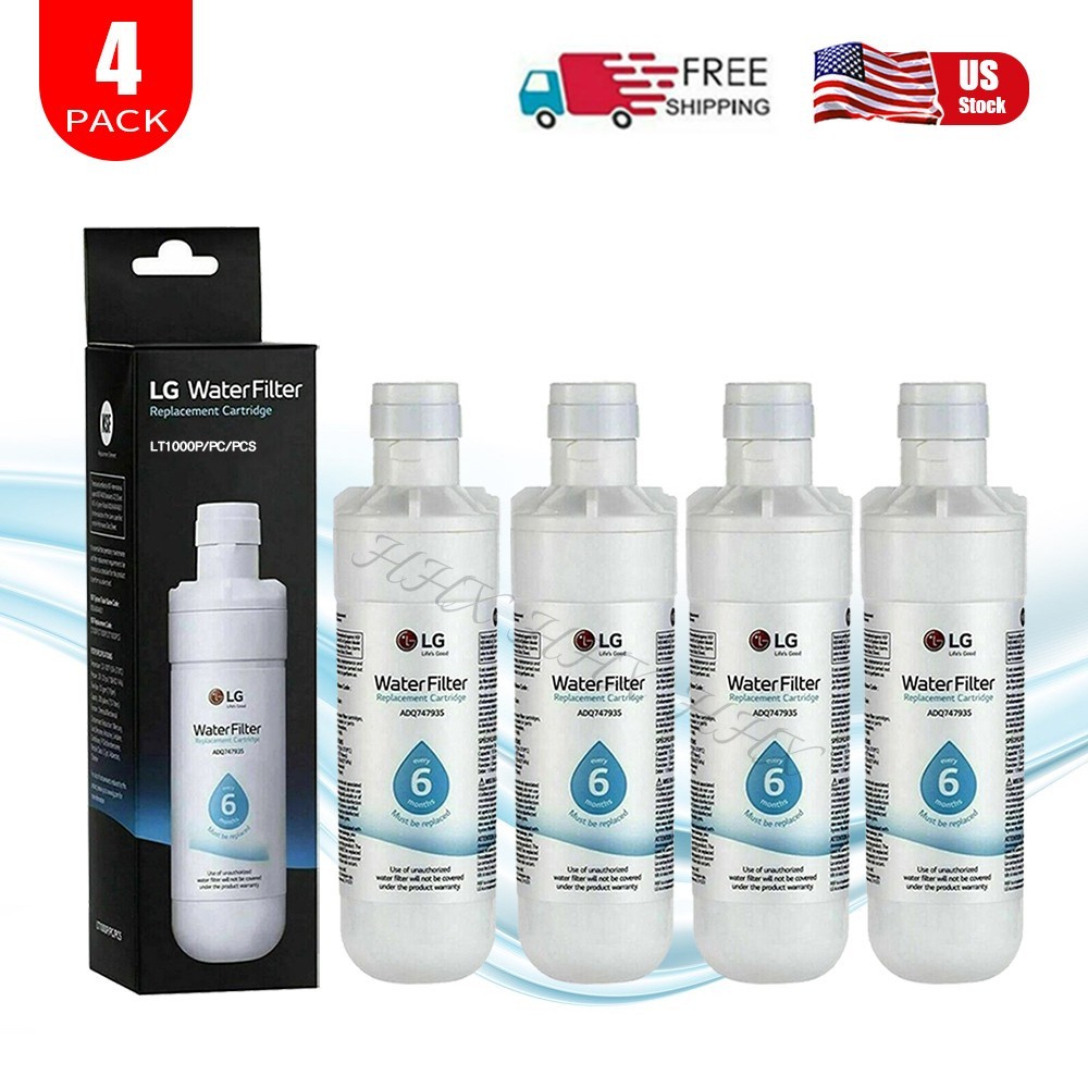 New Sealed LG LT1000P Refrigerator Water Filter Replacement ADQ747935, 4Pack