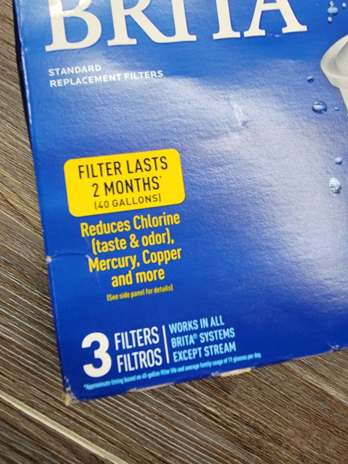 Genuine BRITA Pitcher Replacement Water Filter 3 Pack Activated Carbon 40 Gal ea
