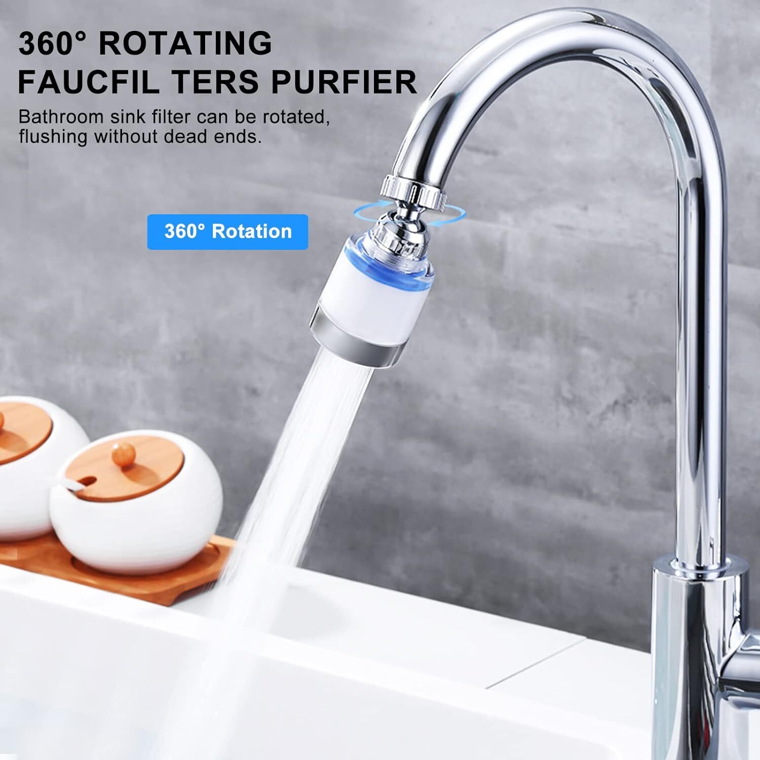 2×Faucet Water Filter System Kitchen Sink Mount Filtration Tap Purifier Clean US