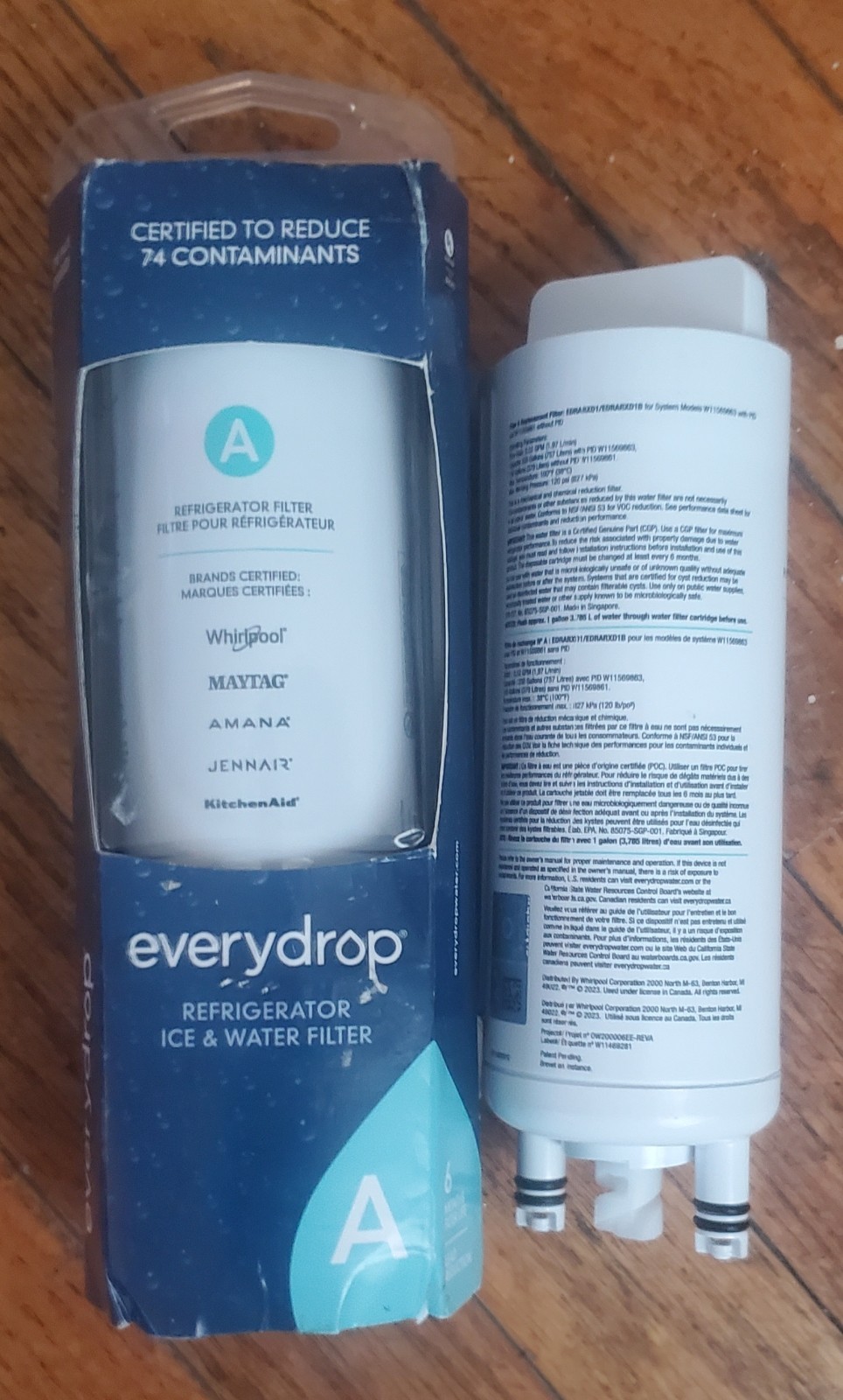 2 Pack EveryDrop by Whirlpool Refrigerator Water Filter A EDRARXD1 Genuine OEM