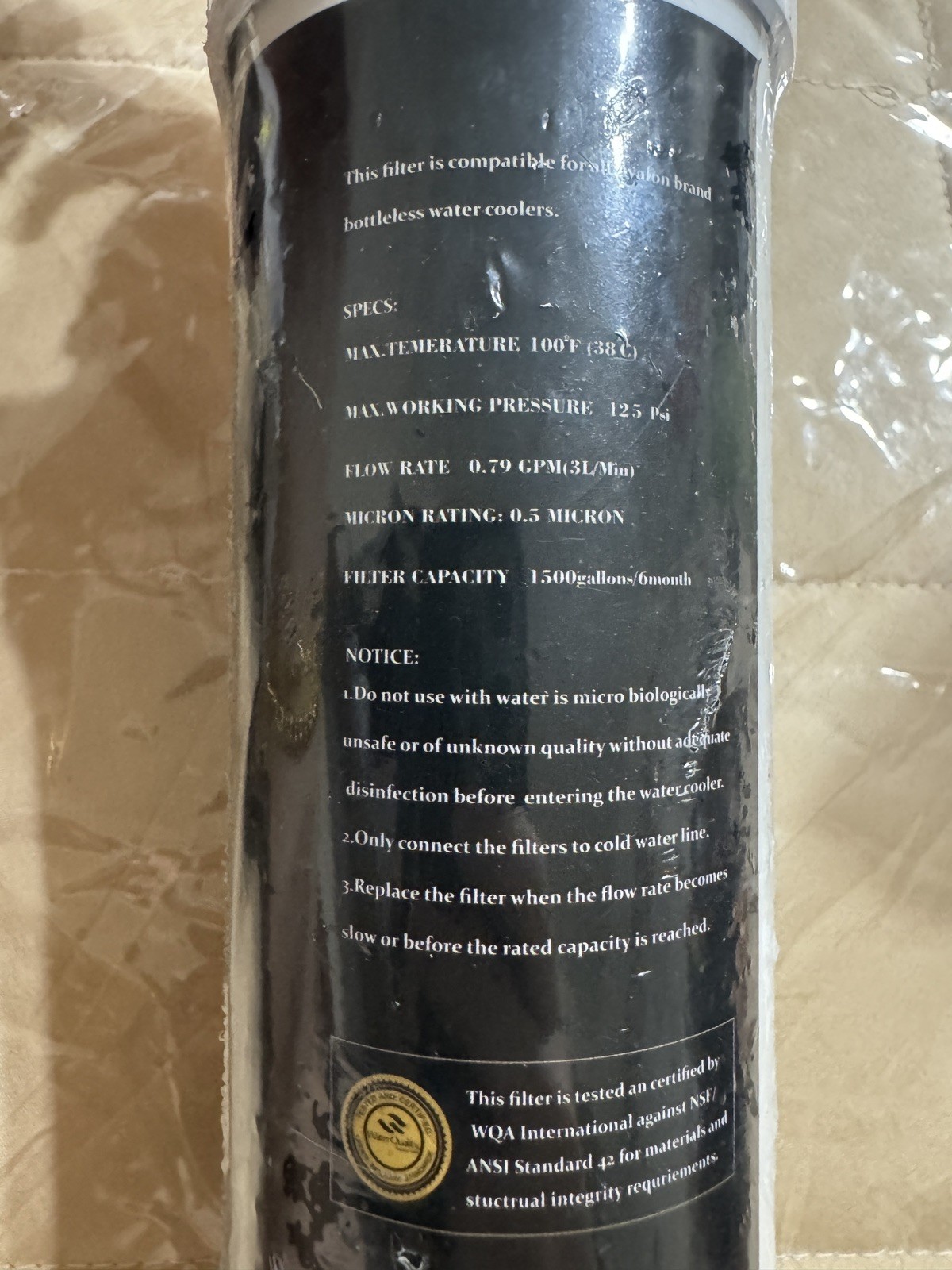 Chobvoo Avalon Stage2 Carbon Block Bottleless Water Cooler Replacement Filter