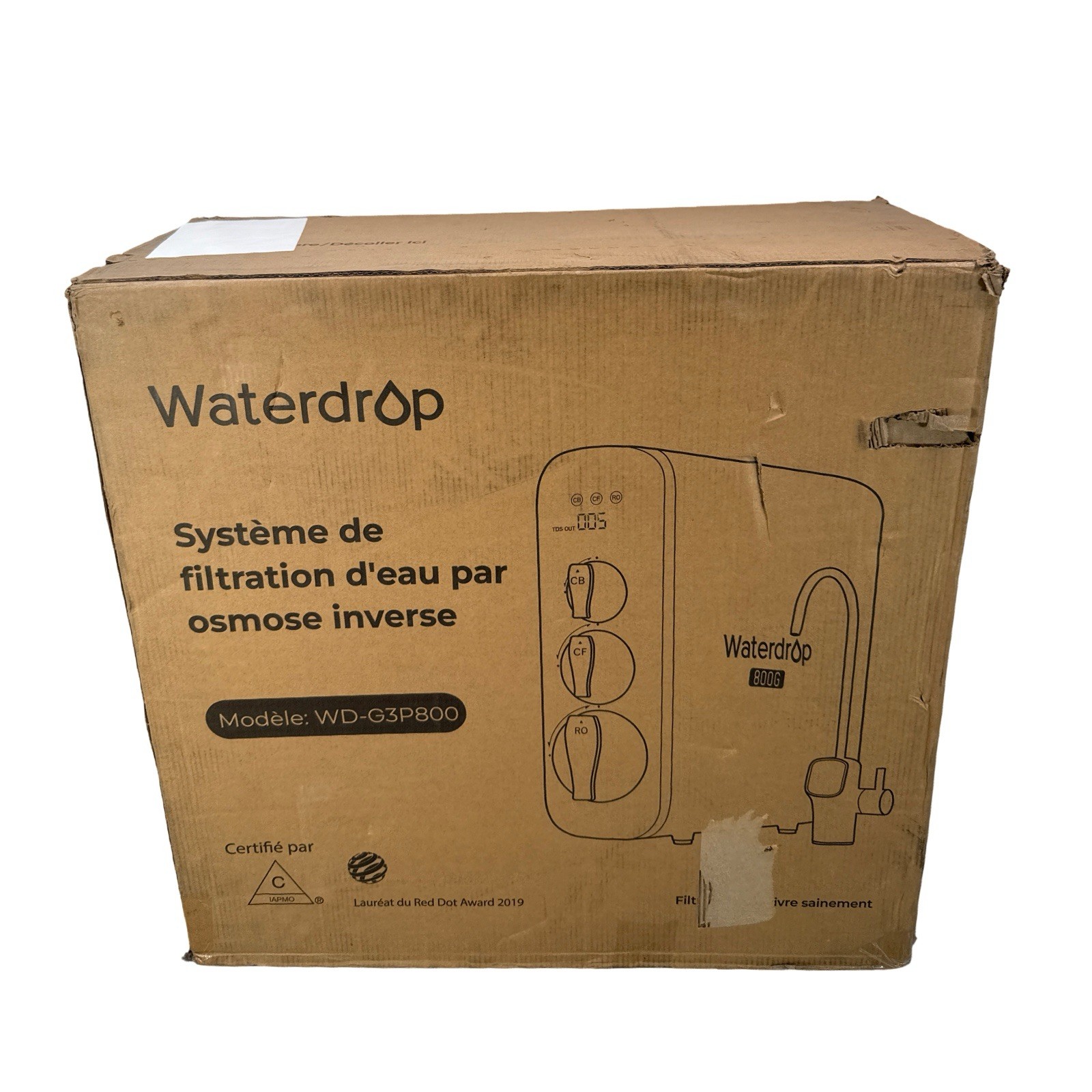Waterdrop G3P800 Reverse Osmosis System, 800 GPD Fast Flow, 3:1 Pure to Drain