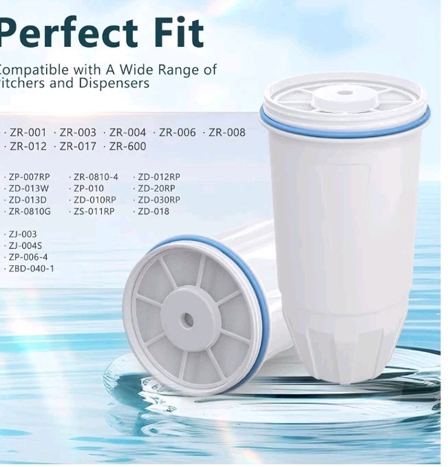 Water Filter Replacement Fit for Zero Pitcher and Dispenser ZR-001 ZR-017 4 Pack