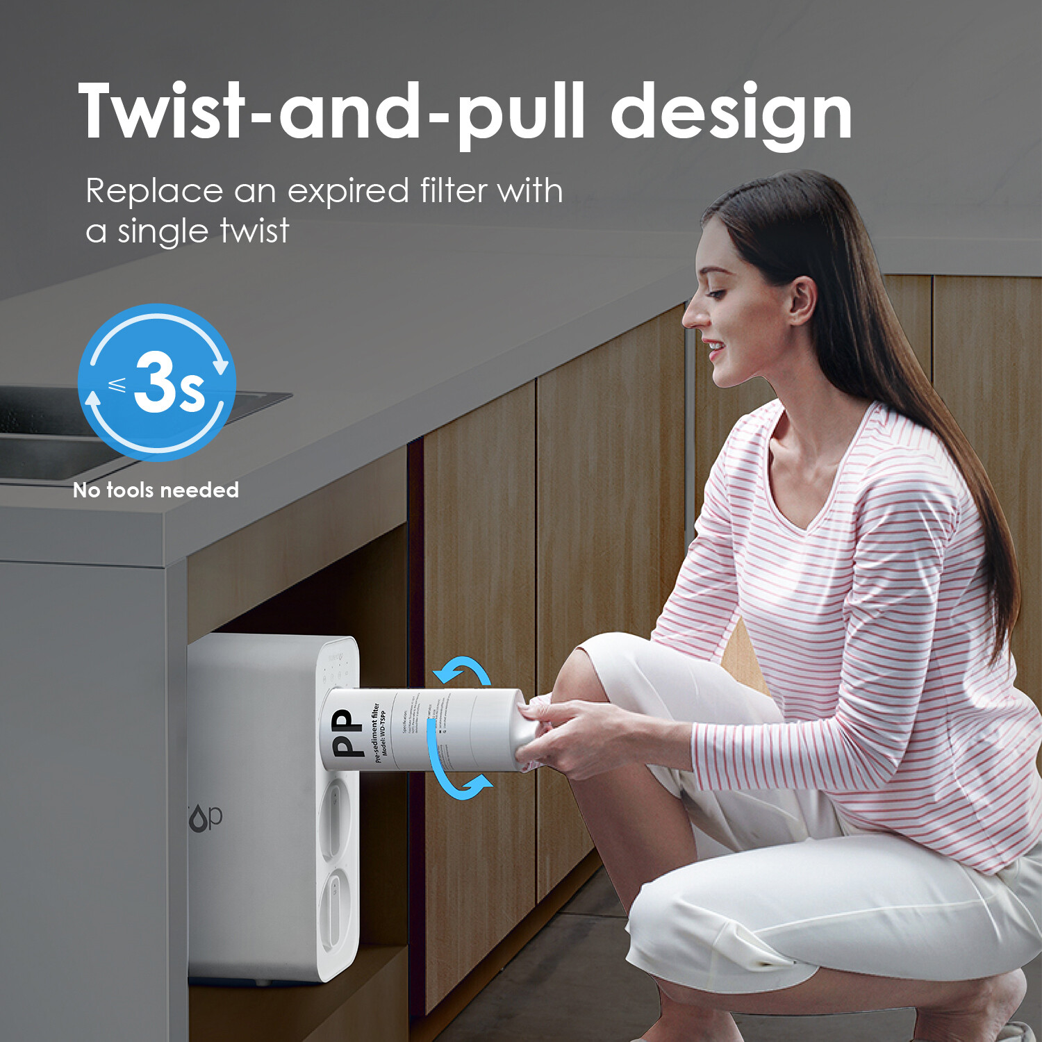 Waterdrop TSPP Under Sink Sediment Water Filter, Replacement TSU-W,1 Pack
