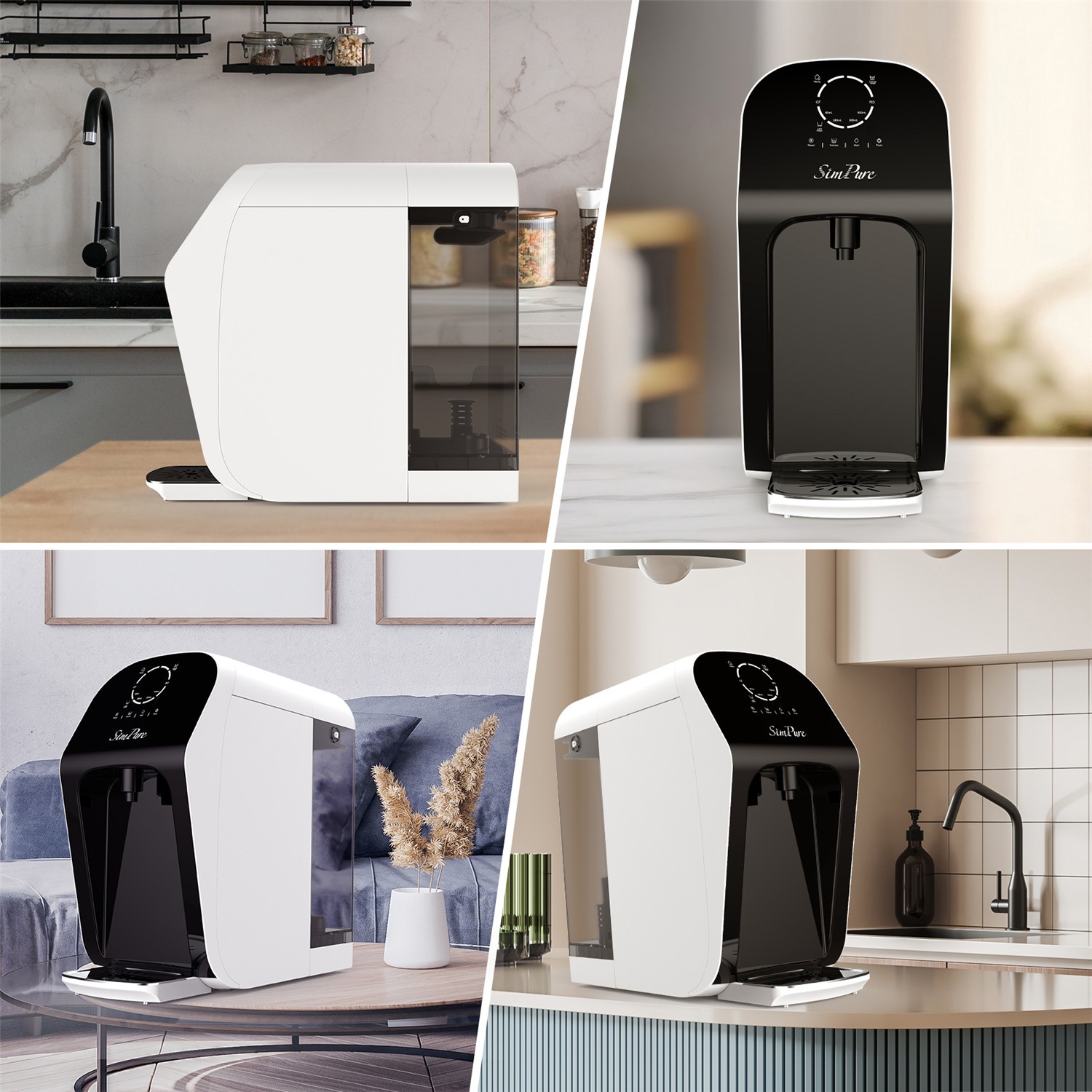4-Stage UV Countertop Reverse Osmosis Water Filter System Filtration Dispenser