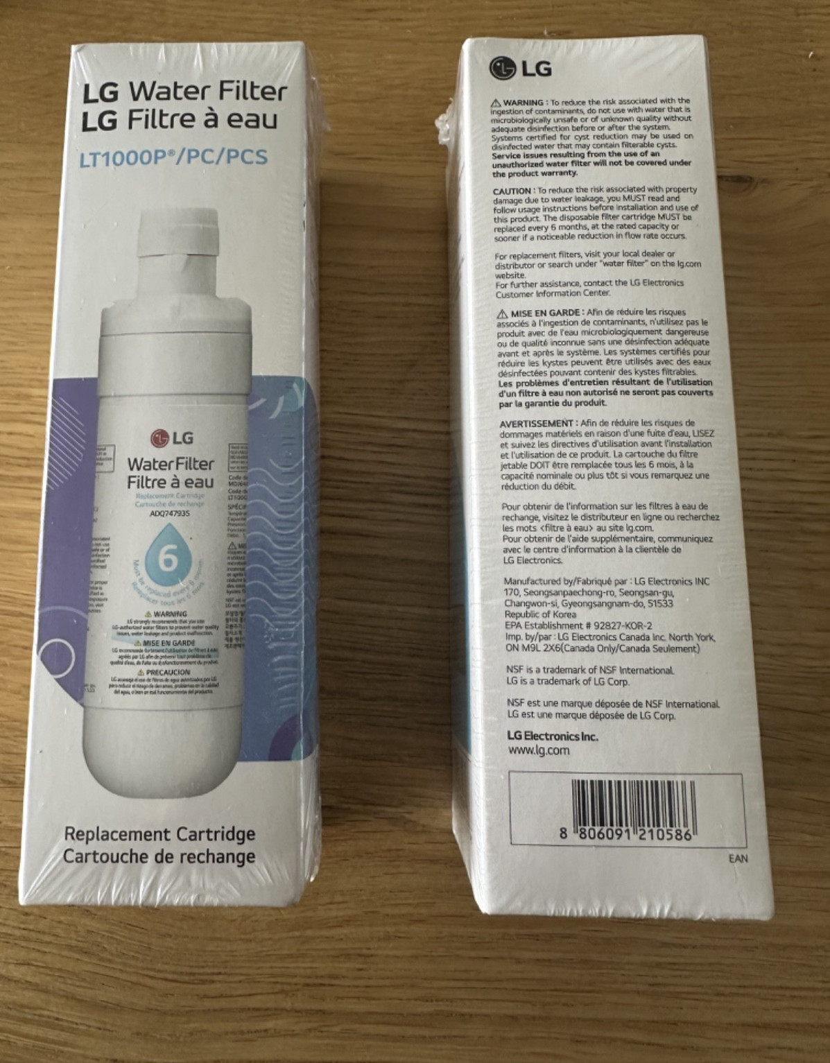 Genuine OEM LG Water Ice Filter Replacement Cartridge LT1000P/PC/PCS NEW Sealed