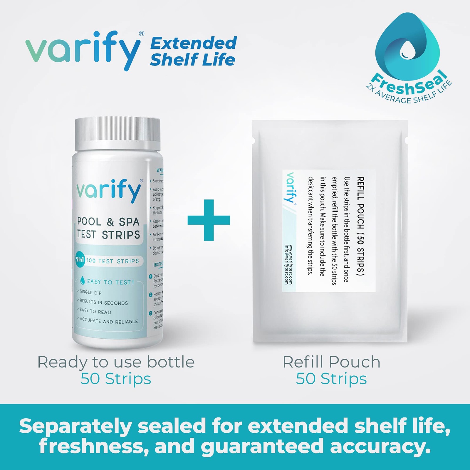 Varify 7 in 1 Pool and Spa Test Strips- Easy to Use Water Testing Kit for…