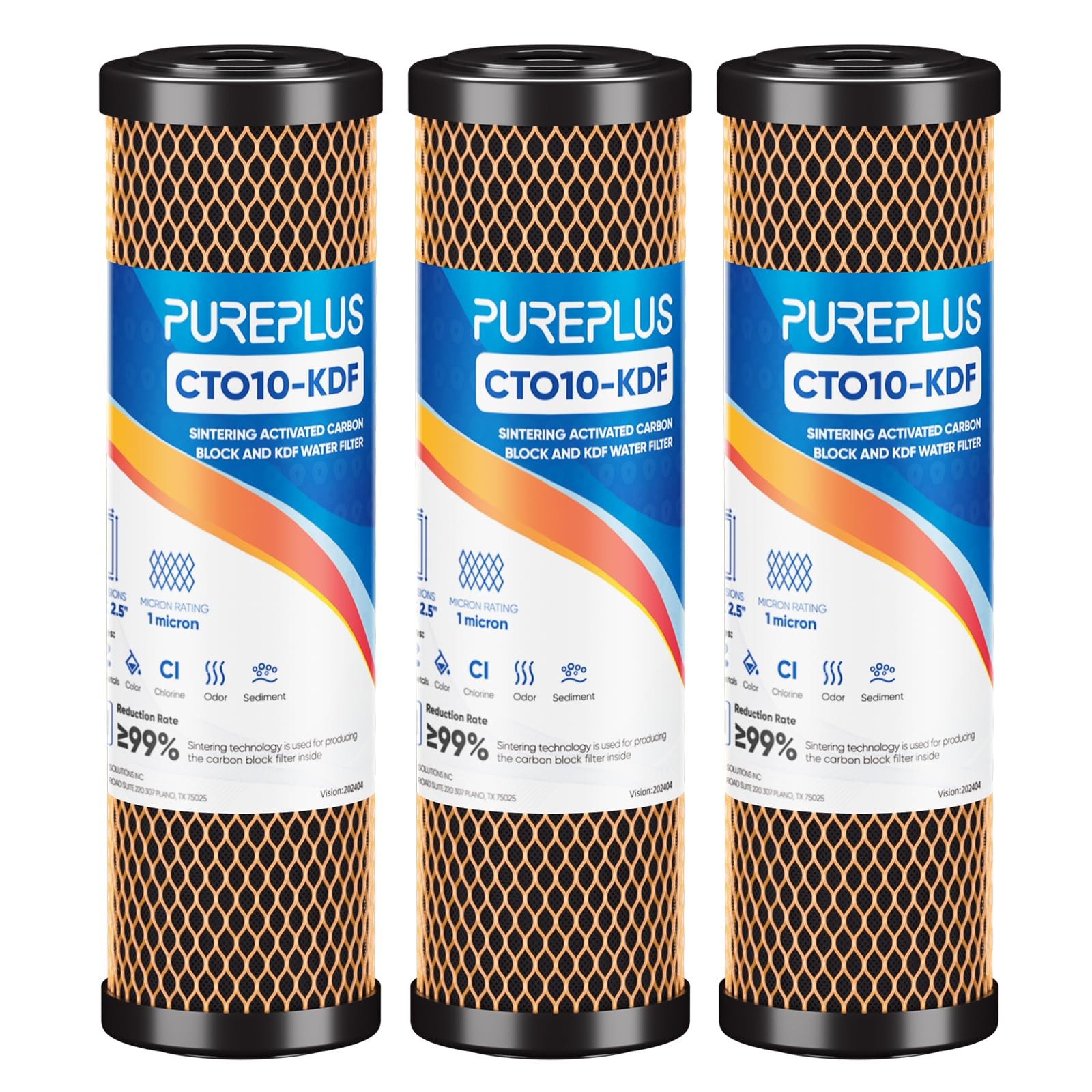 Whole House Water Filter CTO Carbon Replacement 10×2.5 Inch Heavy Metal Chlorine
