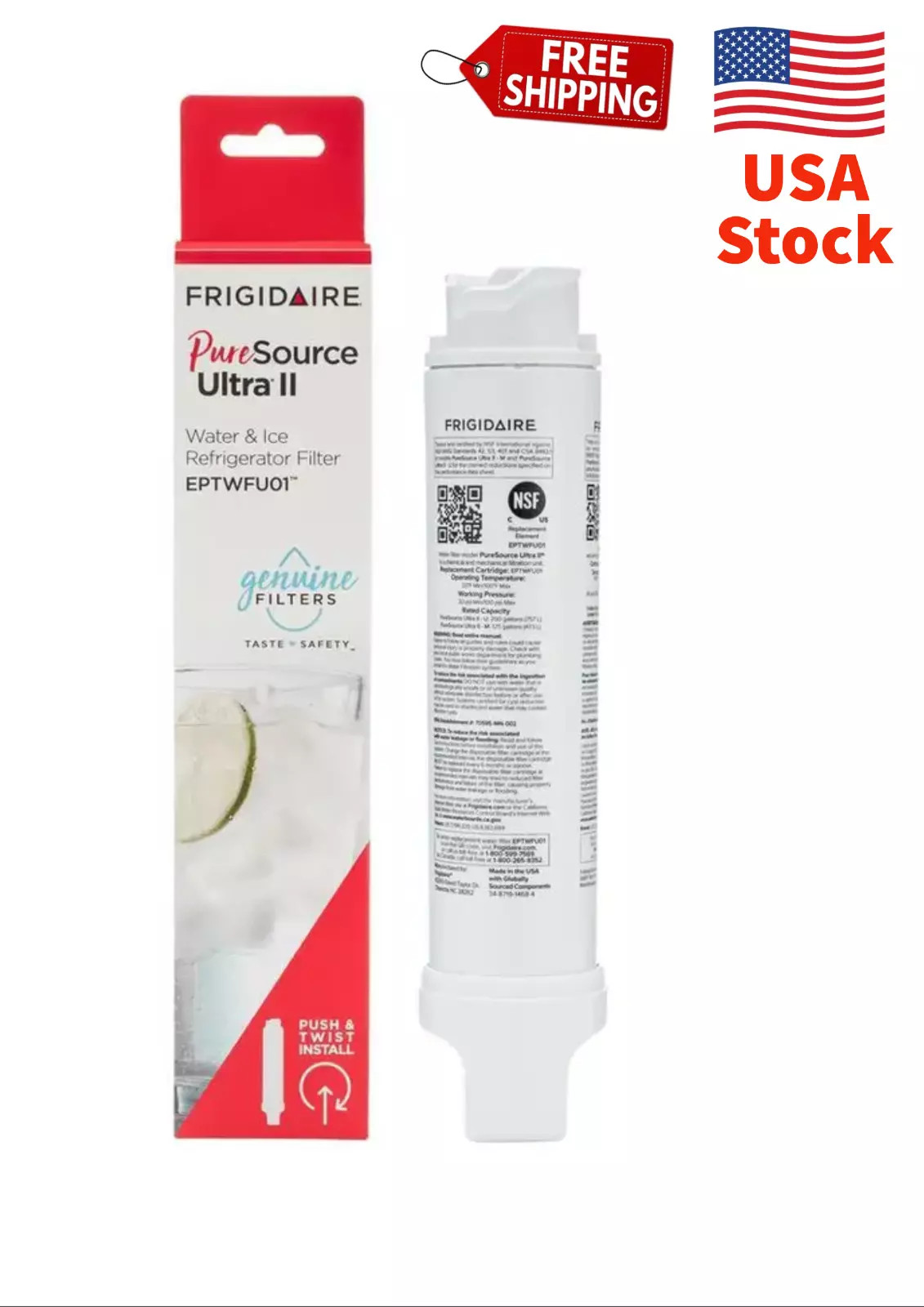 EPTWFU01 PureSource Ultra II Refrigerator Water Filter 4 Pack
