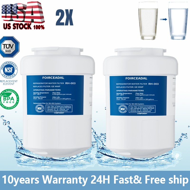 2 PACK GE MWF MWFP 46-9991 GWF Smartwater Replacement Refrigerator Water Filter