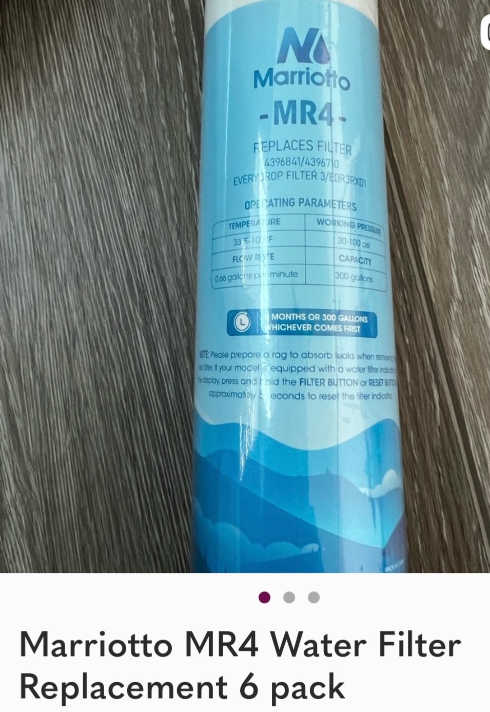 marriotto MR4 water peplacement 6 pack