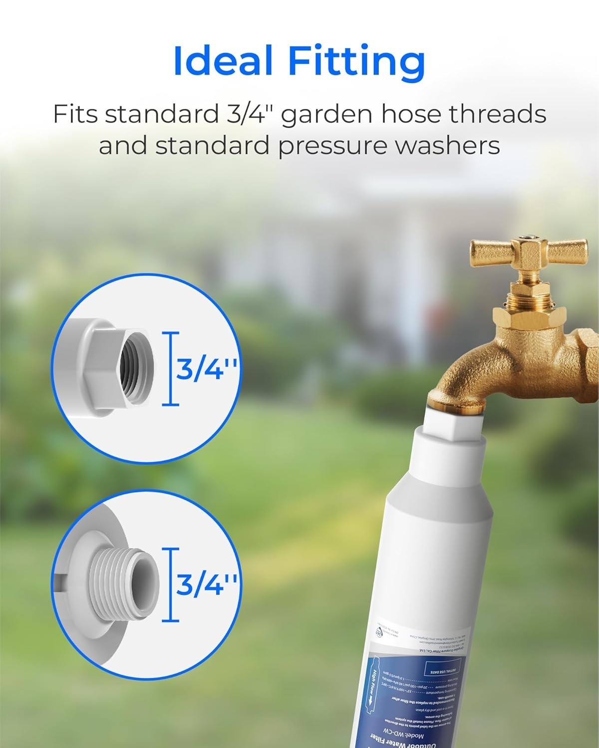 Waterdrop Hard Water Filter for Hose Car Wash, 2 Pack with Hose Protector