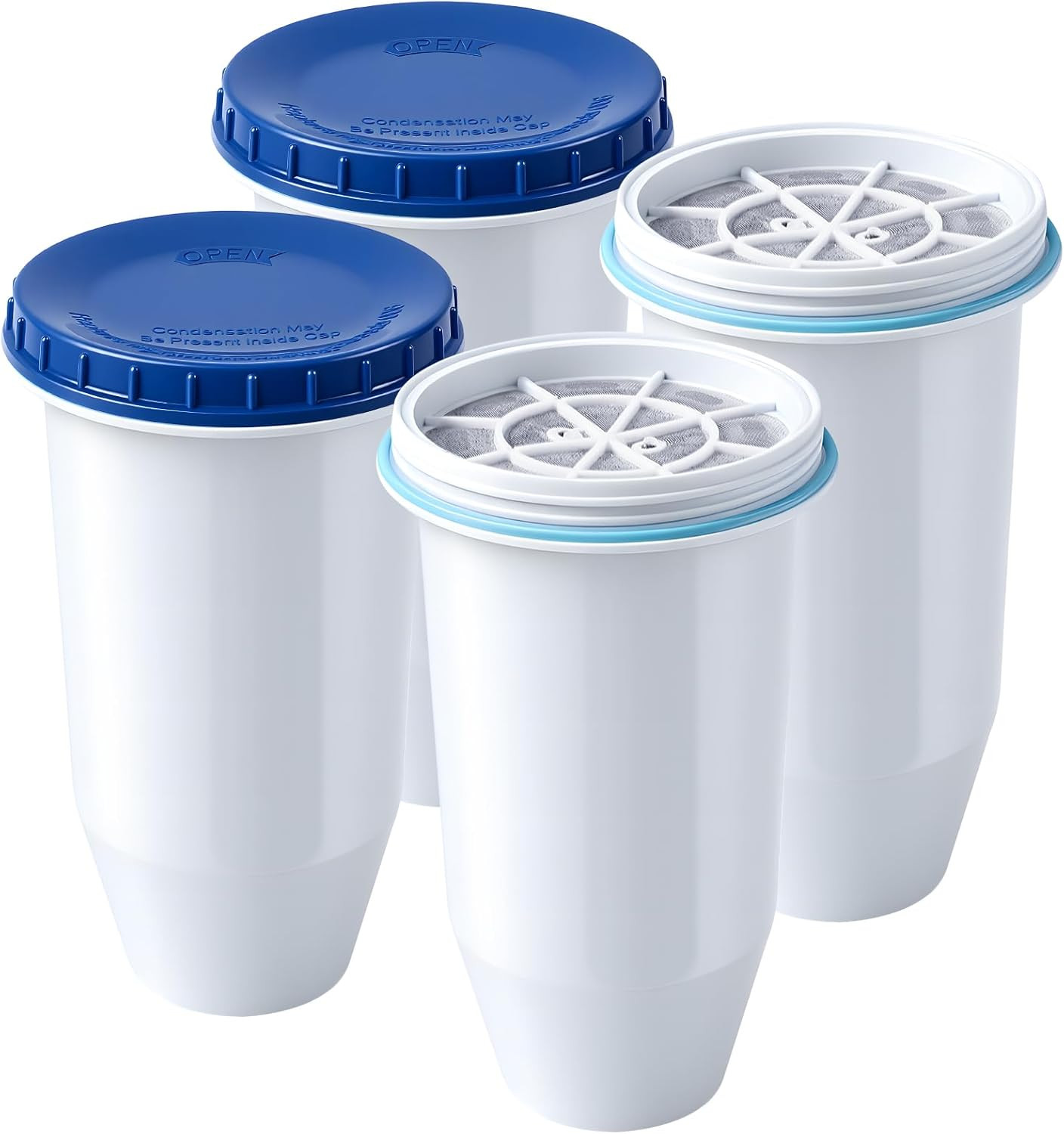 0 TDS Water Filter for ZR-001 ZR-004 ZR-017 4-Pack 6-Stage Filtration