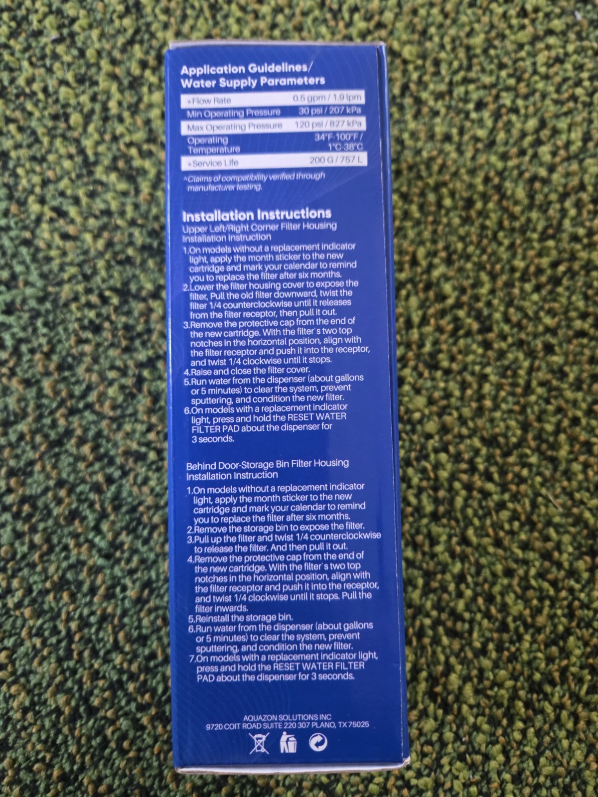 Pureplus RWF4700AC Refrigerator Water Filter Replacement for LG Kenmore LT1000P