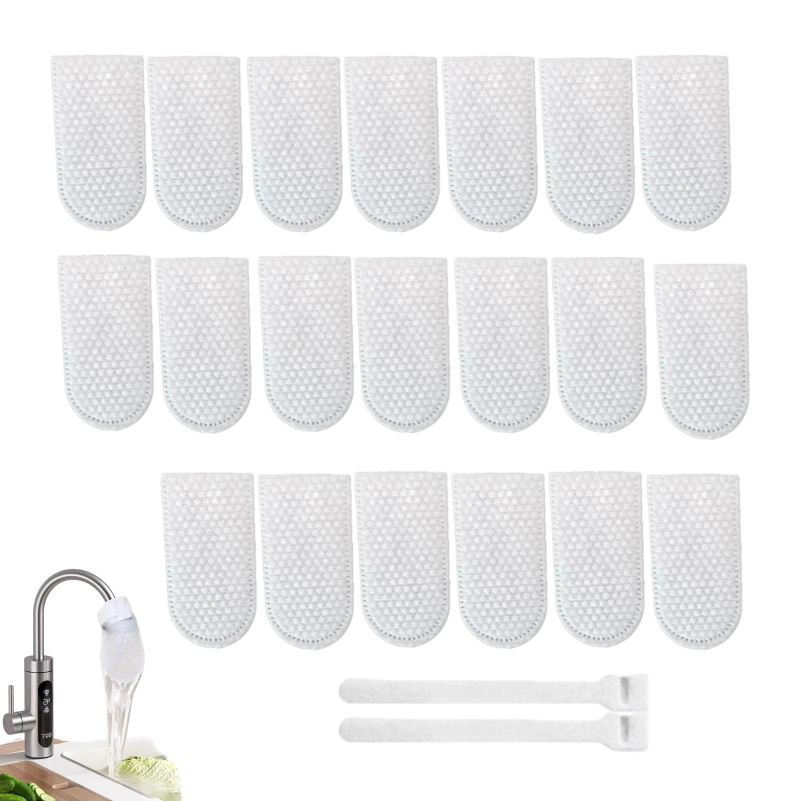 Faucet Filter Cotton Bag Universal 20 Pieces Splash-Proof with Strap present